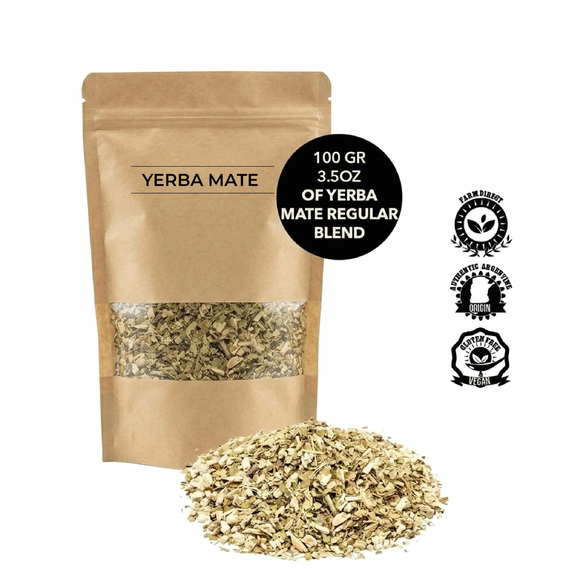 BALIBETOV Set Mate Argentino Autentico - Compreso 2 Tazza Originale, 2 Bombilla, 1 Pack 100gr Yerba Mate (MARRONE - NATUREL02)
