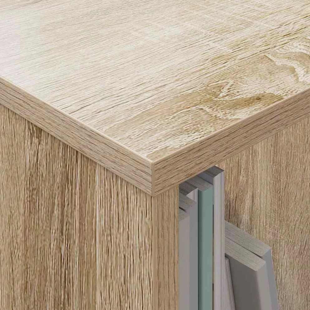 Scaffale portariviste in rovere Sonoma, 68,5 x 30 x 45 cm, portariviste per soggiorno e ufficio, portariviste con spazio e ripiano, per interni