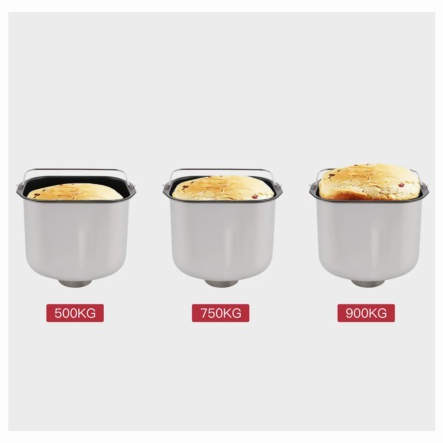 Macchina per il pane 550W con 25 programmi, Macchina per il pane in acciaio inox automatica con funzione di temporizzazione di 13 ore, Capacità è 500g-750g-900g