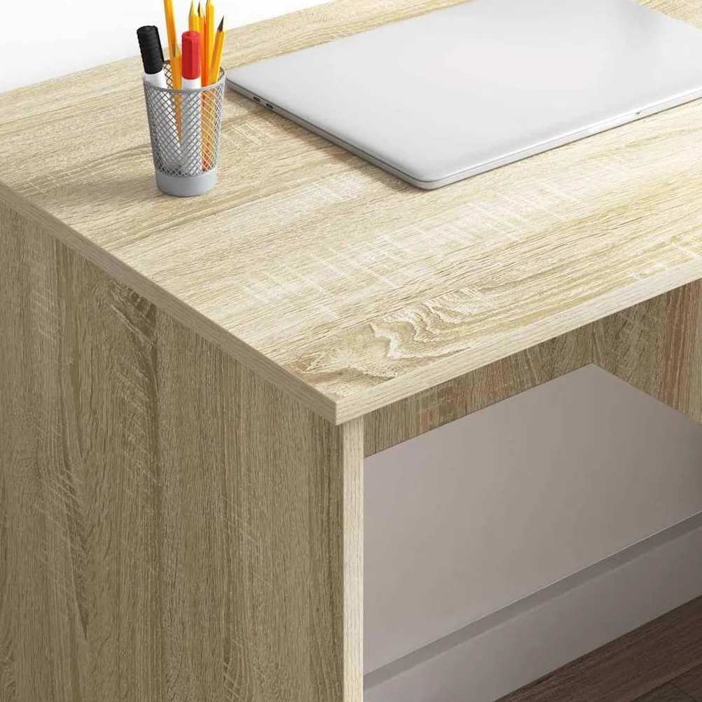 Scrivania Sonoma Rovere 90 x 49 x 75 cm con cassetto e scaffale, design moderno, struttura in legno resistente per ufficio, casa, gioco e camera da letto