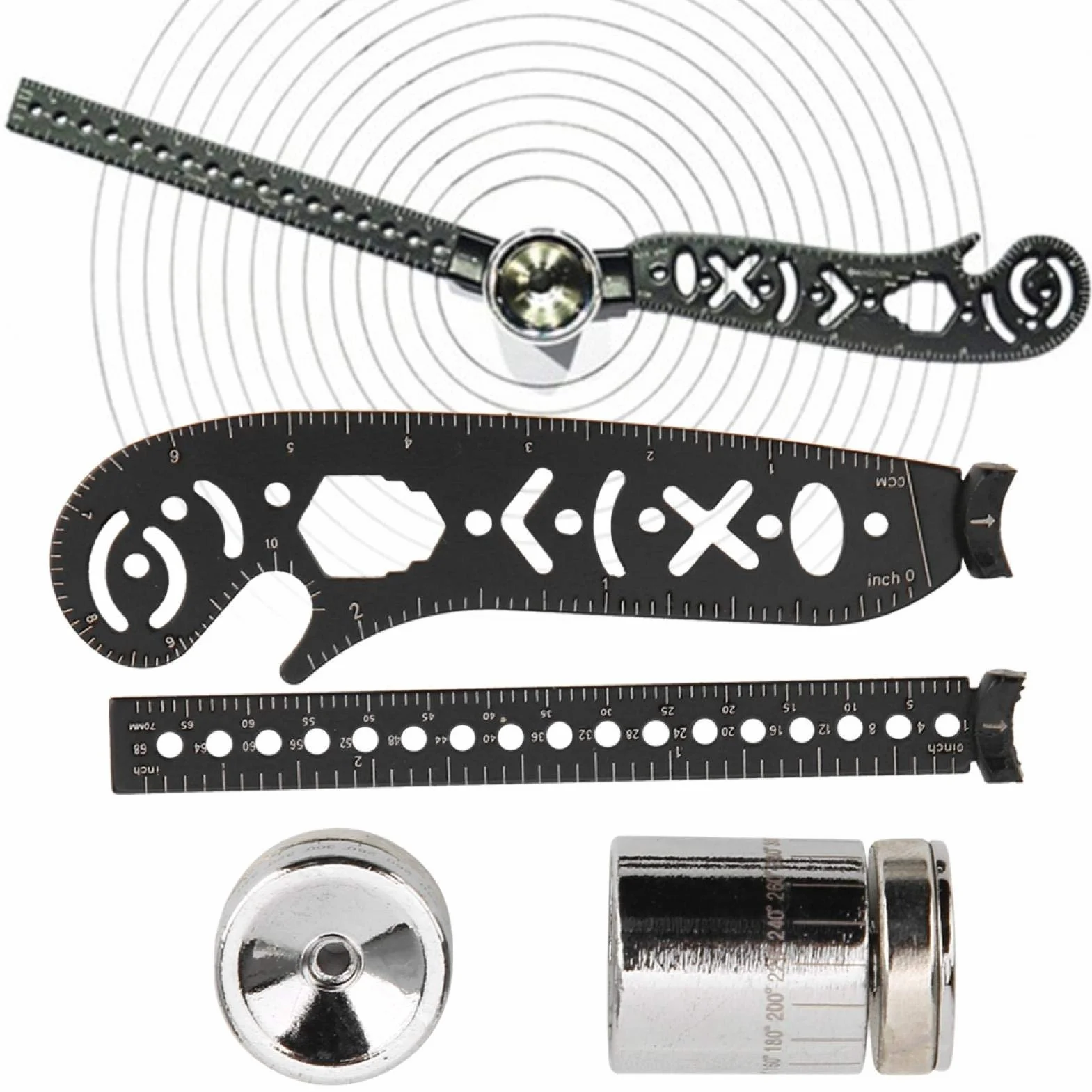 Multifunzione righello da disegno portatile con bussola magnetica per designer, artisti