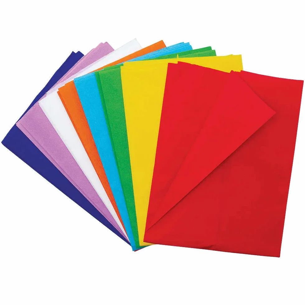 Baker Ross FC749 Carta Crespa Colorata Arcobaleno - Set di 8 Materiale Artistico per Bambini