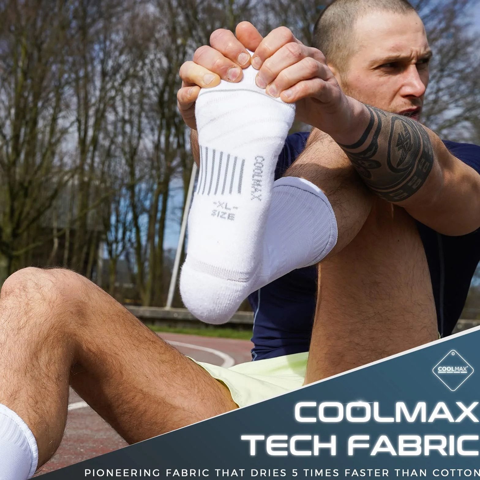 Rahhint Pro Coolmax Compressione 3 Paia Calzini Running Uomo Antivesciche Supporto Arco Plantare 35-51