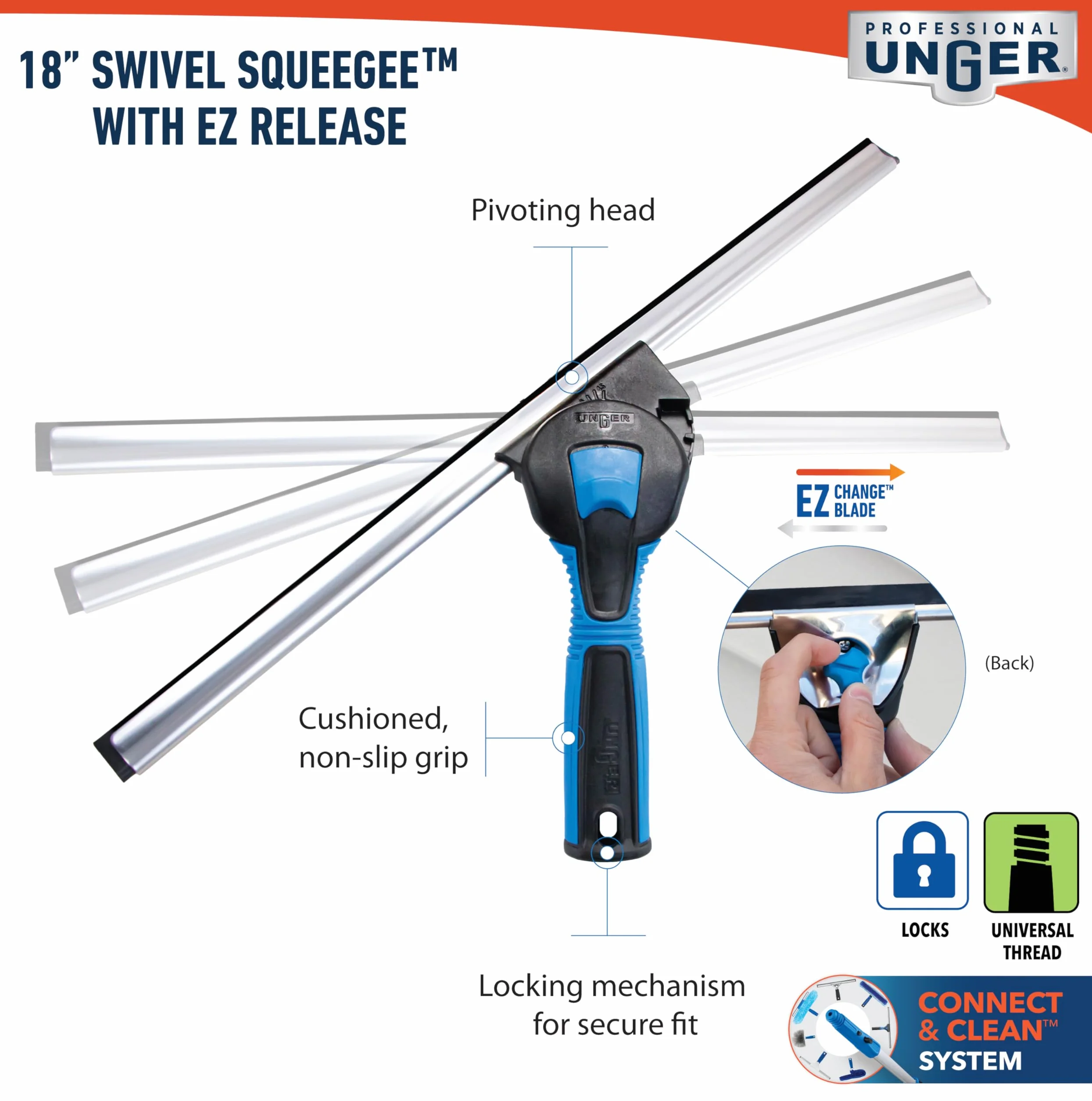 Unger Professional Spatola girevole lama 45,7 cm poliestere