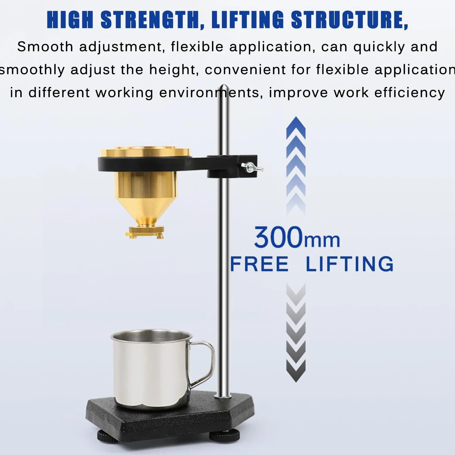 Viscosimetro per Vernici con Tazza di Flusso in Ottone, Tester di viscosità dei liquidi, Diametro ugello di Flusso 4 mm, Supporto Regolabile e cronometro, Tazza Ford di Flusso