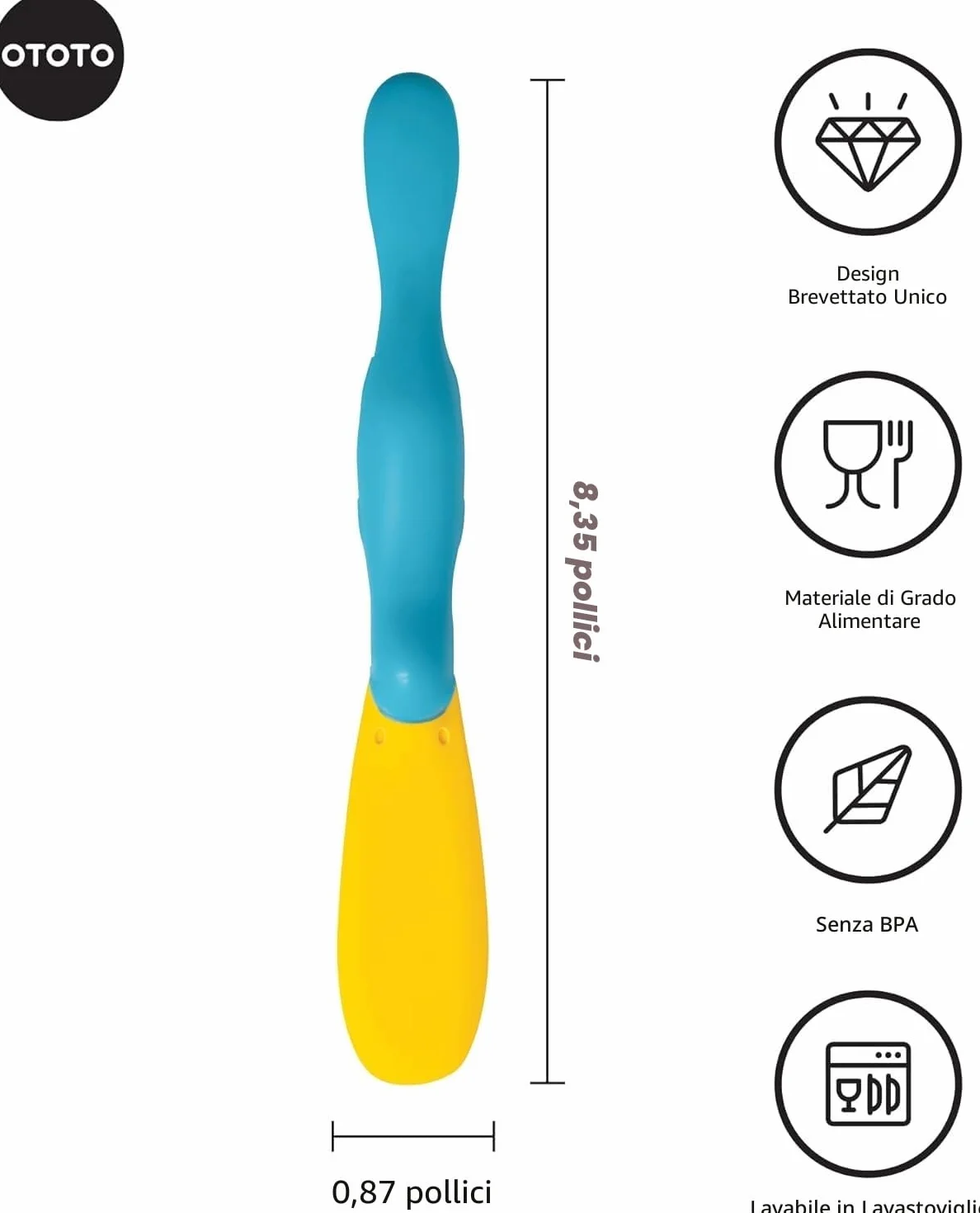 OTOTO Splatypus Spatola Silicone per Barattoli - Spatola Crepes Senza BPA, 100% Sicura per Alimenti