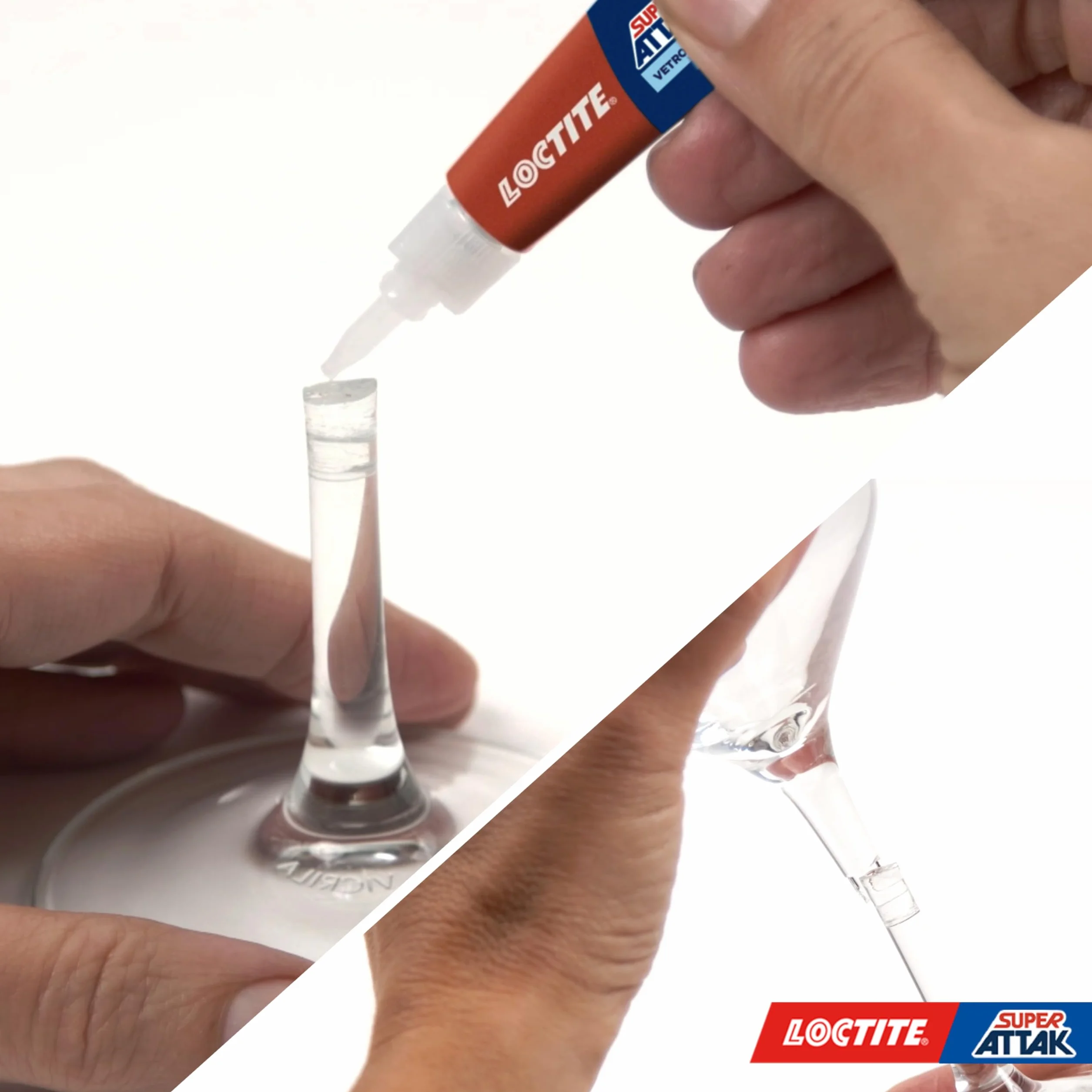 Loctite Super Attak Vetro, Colla per vetro di alta qualità, Adesivo istantaneo per vetro, Colla trasparente facile da usare, durevole e riutilizzabile, 1 x 3g