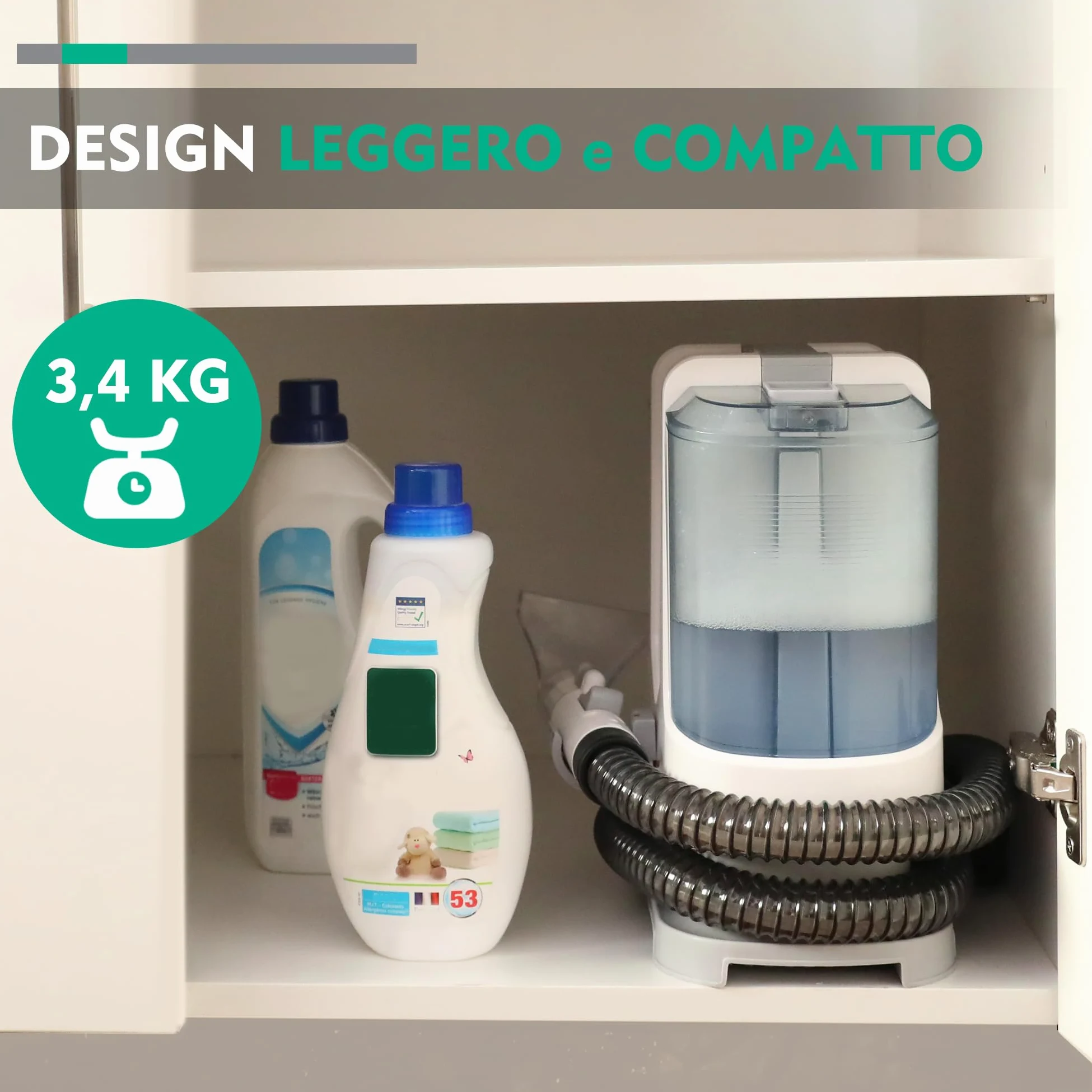 HAUSHOF StainZapper - Lavatappeti Portatile, Lava Divano ad Acqua, Lava Tappezzeria 400W, Ideale per Pulisci Scale, divano, Sedili Auto, Moquette e Tappeti, lava divani e aspira acqua