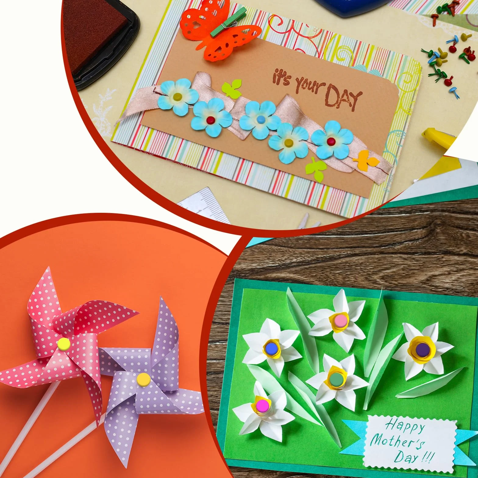 Fermacampioni in ottone per carta 200 pezzi, mini fermi per scrapbooking progetti artigianali fai da te