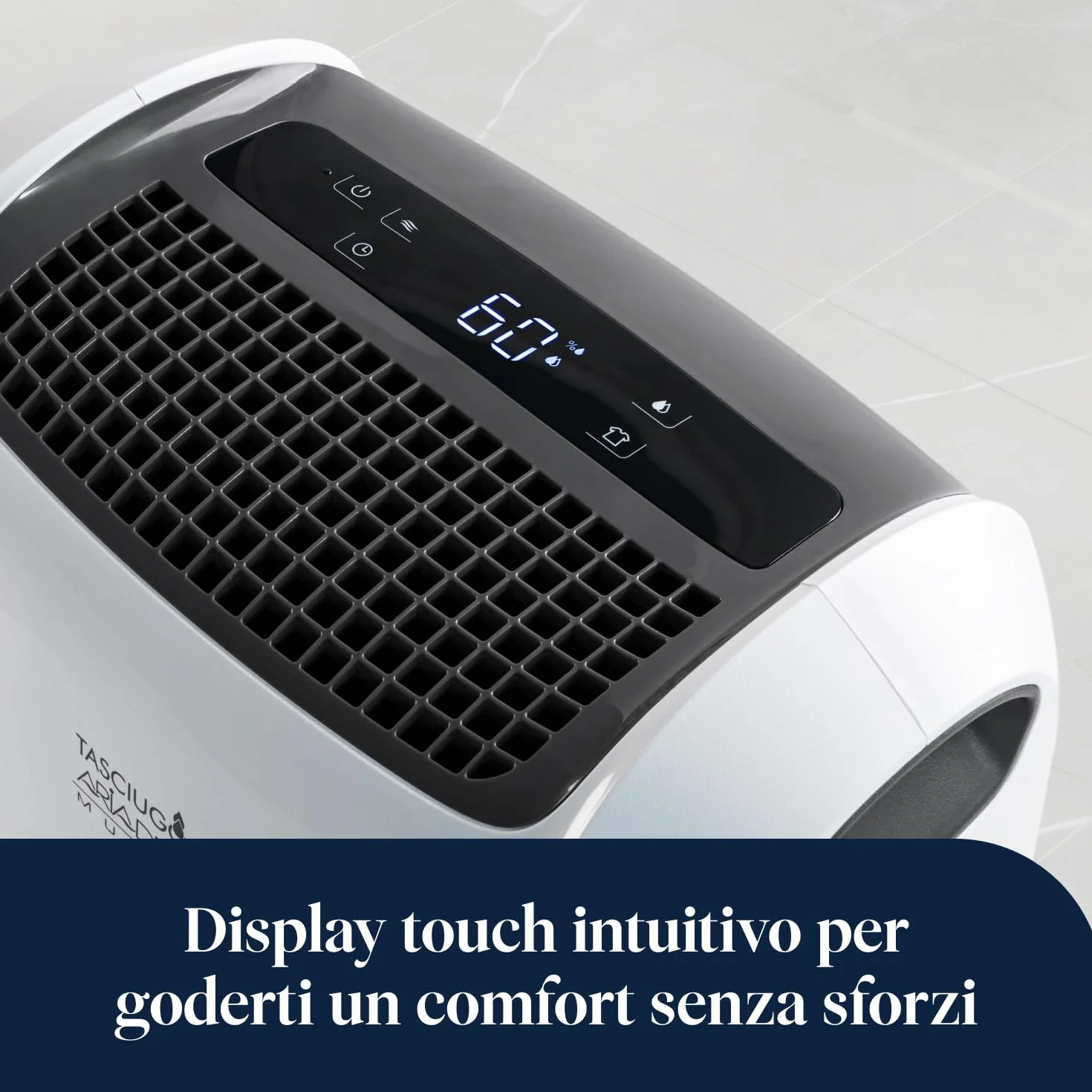 De'Longhi Tasciugo AriaDry Multi - Deumidificatore Casa Portatile, Assorbi Umidità 20L/Giorno, Asciugabiancheria, Antimuffa, Bassa Rumorosità, Timer, Bianco (DDSX220)