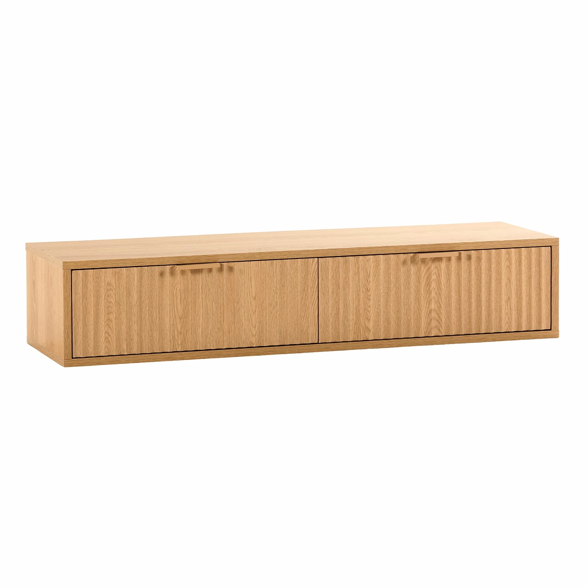 HOMN LIVING Consolle sospesa per ingresso Lluvia 2 cassetti colore Rovere, 100 cm (Larghezza) 30 cm (Profondità) 20 cm (Altezza)