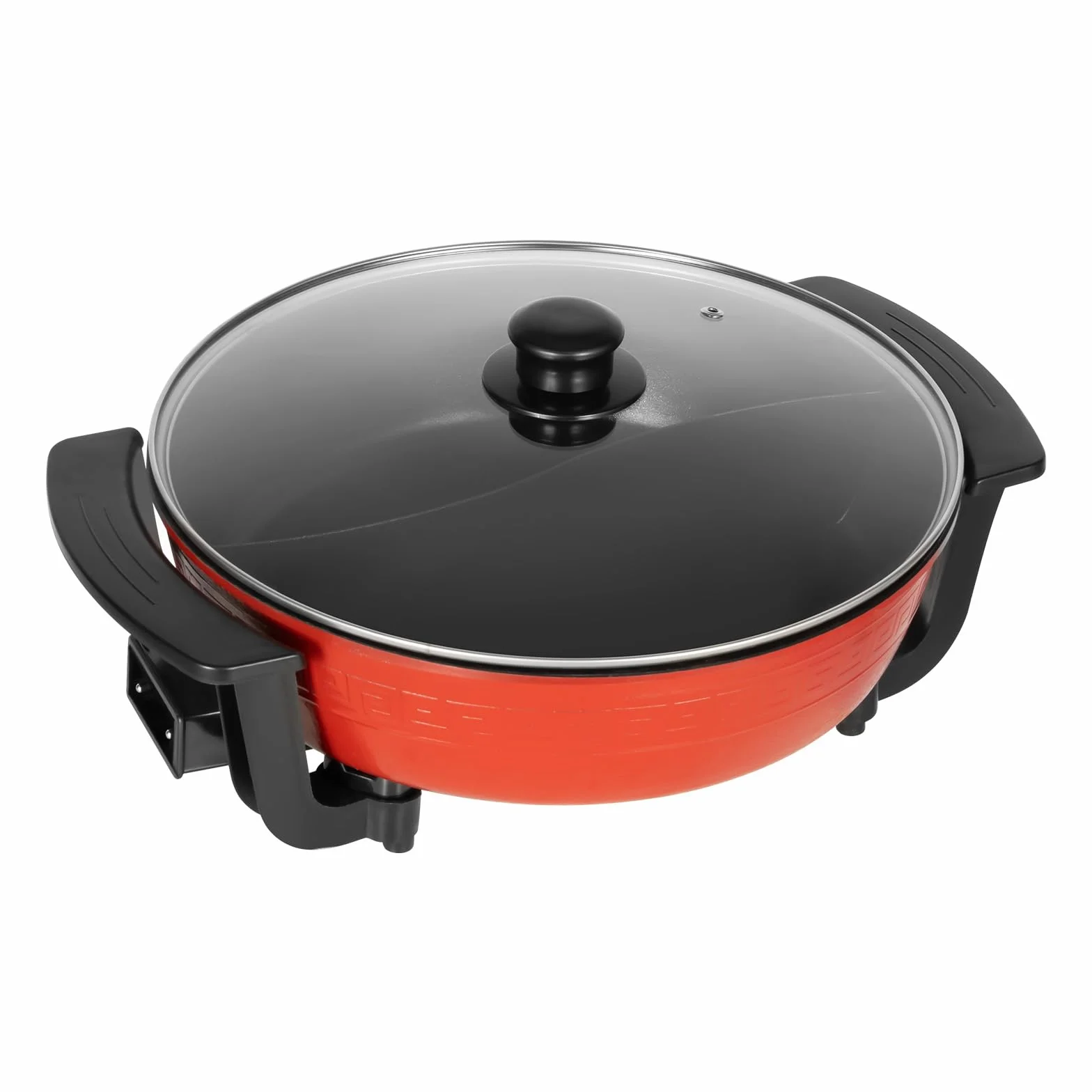 Yin e Yang Fonduta Cinese Hot Pot Elettrico 6L 1360W Divisore Wok Rosso