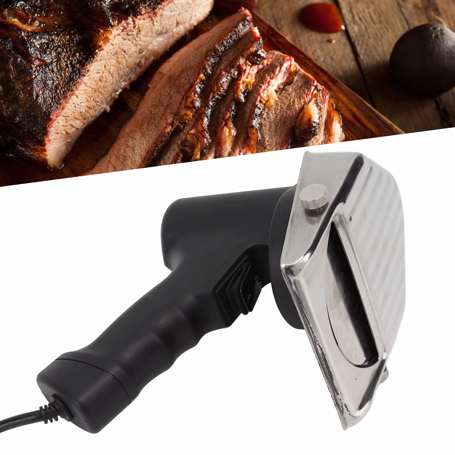 Topyond Coltello Elettrico Kebab, 80W Coltello Elettrico Shawarma, Acciaio Inox​​ Taglierina Giroscopica Commerciale per Shawarma Gyros, Coltello da Taglio Professionale Elettrico, Spina UE 110-220V