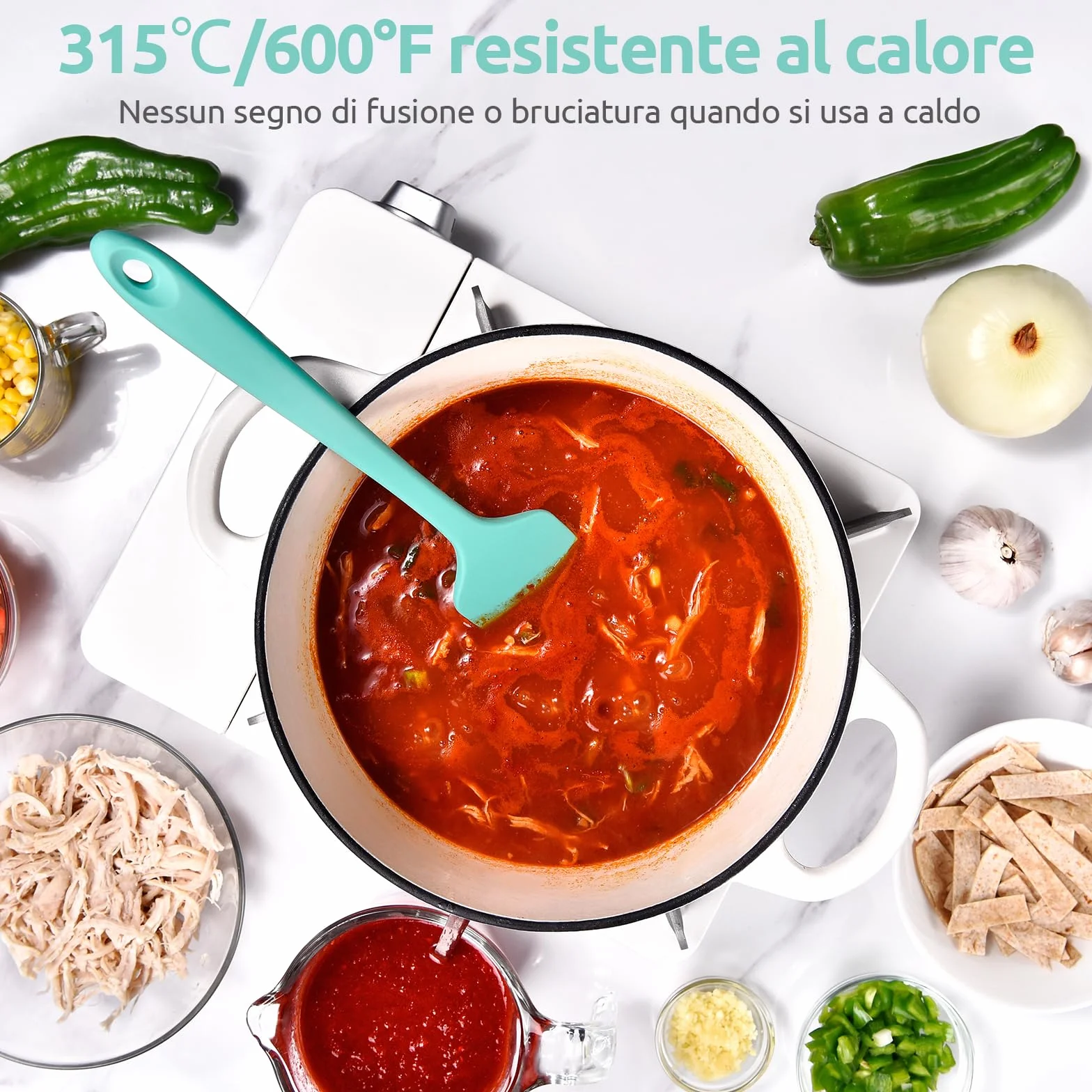 Spatola Flessibile Grande in Silicone U-Taste 315℃ Resistente al Calore Antiaderente 29cm