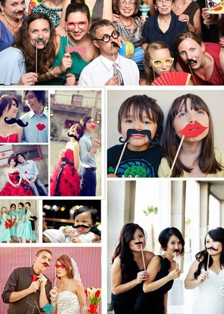 JZK 25 Photo Booth Props z Cornice Decorazione per Matrimonio