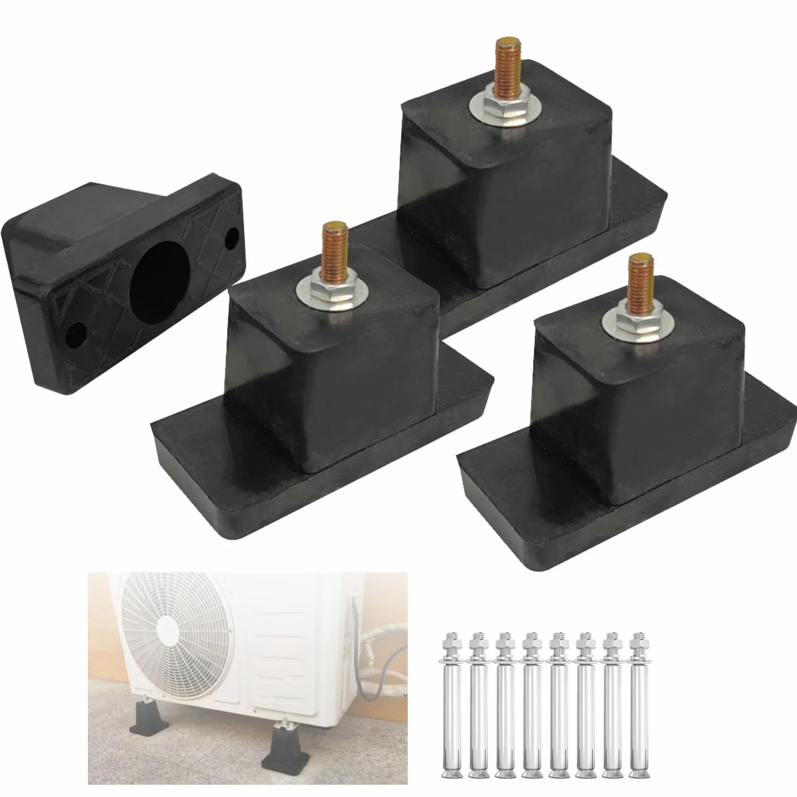 Staffa Condizionatore Esterno, Supporto Condizionatore Esterno, Assorbimento Degli Urti, Riduzione Del Rumore, Portata Massima 500 Kg(11x4x4.6cm/4x1.6x1.8in)