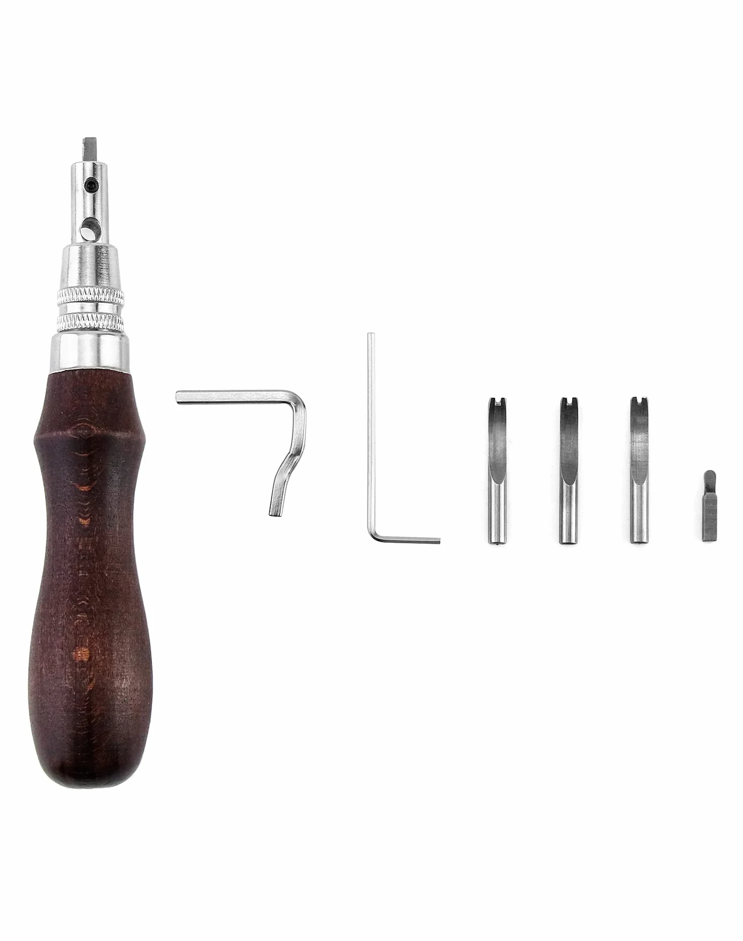 QWORK® 7-in-1 Kit di Attrezzi per la Lavorazione del Cuoio, Strumento per Scanalatura in Pelle