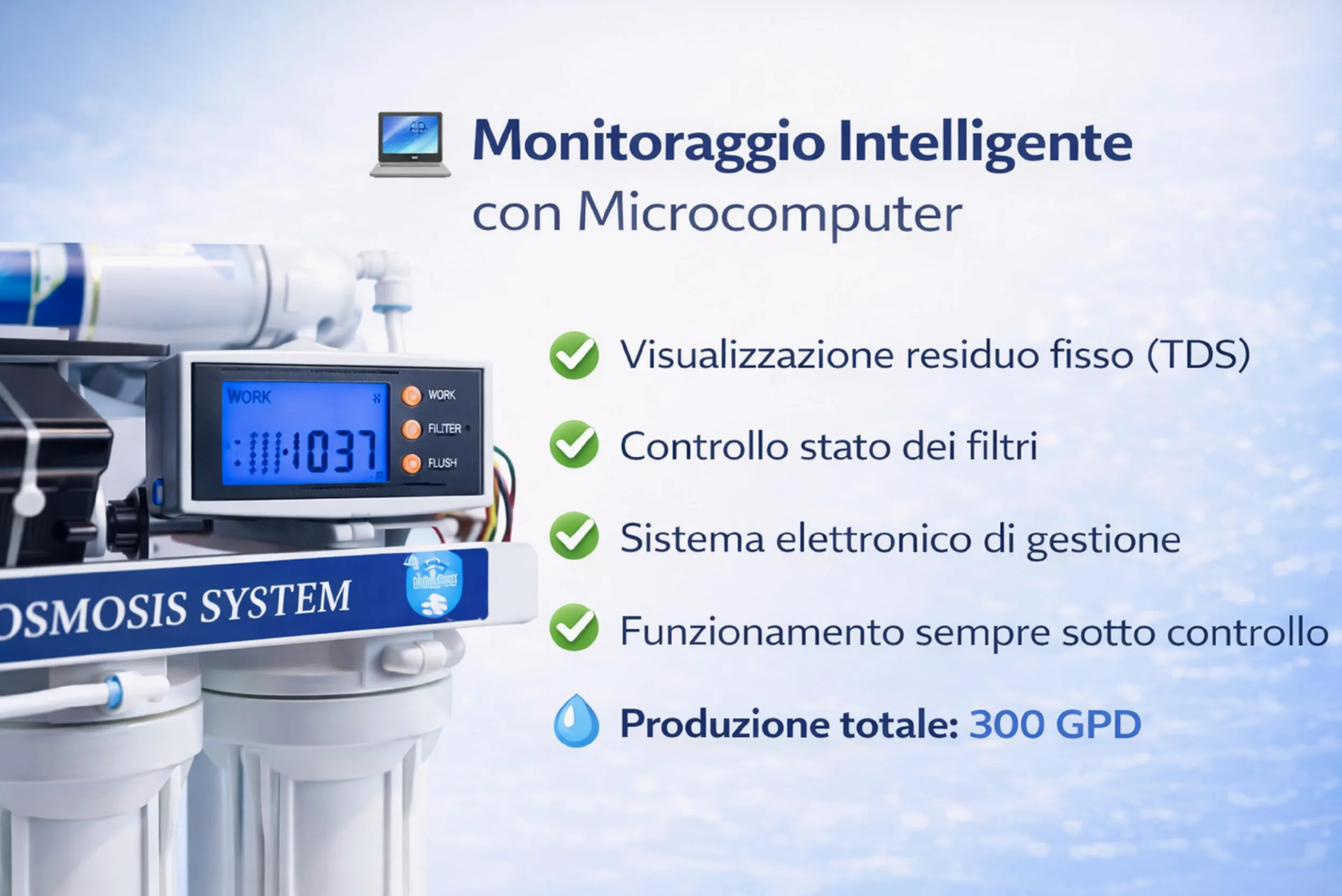 Depuratore Acqua Osmosi Inversa 7 Stadi filtri | DC-RO3007 Purificatore domestico acqua potabile dal rubinetto di casa