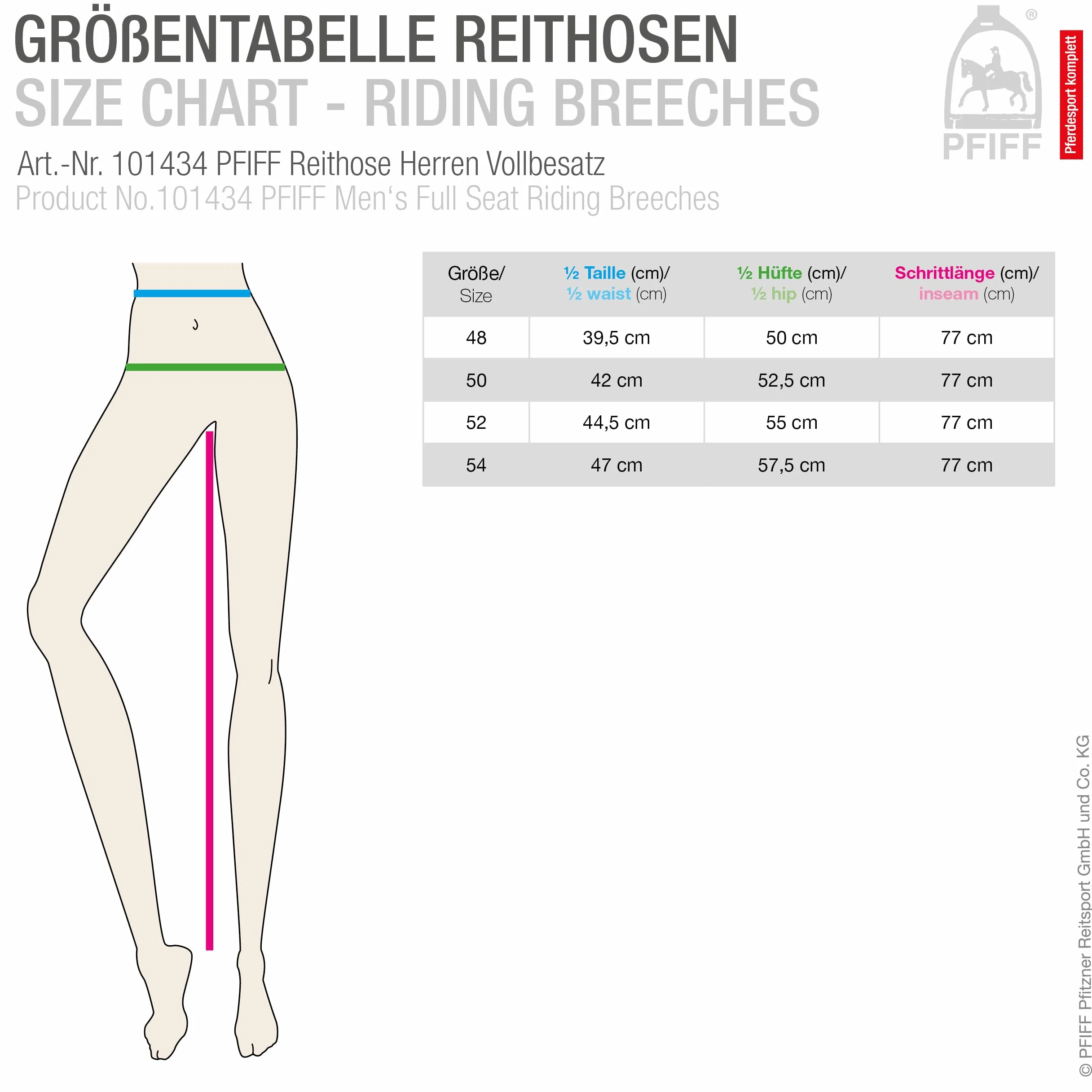 Pfiff Vollbesatzreithose Pantaloni Uomo