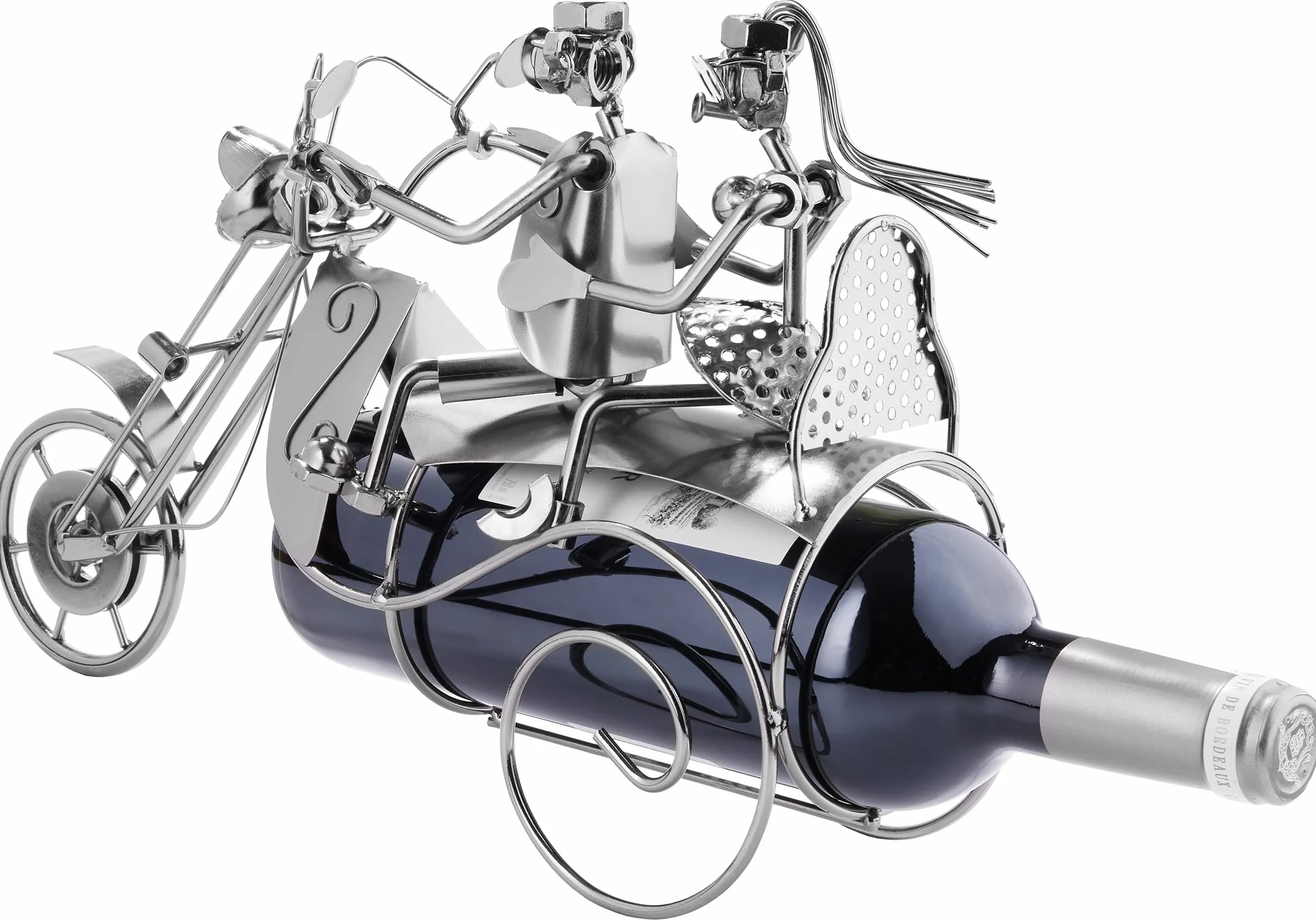 BRUBAKER Portabottiglie da vino regalo - coppia in motocicletta