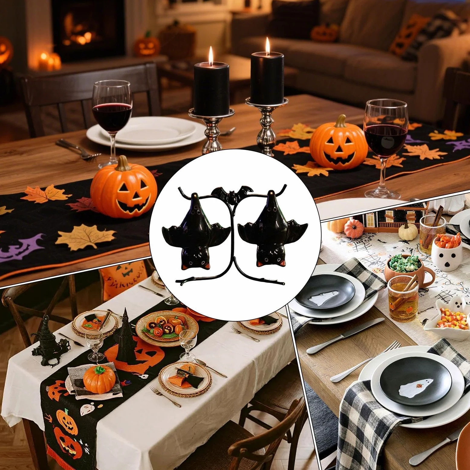 saliera e peperiera Portacondimenti a Forma di di Halloween | Set di shaker da sale e pepe per cucina, tavolo, barbecue, camper, casa colonica, dormitorio, casa