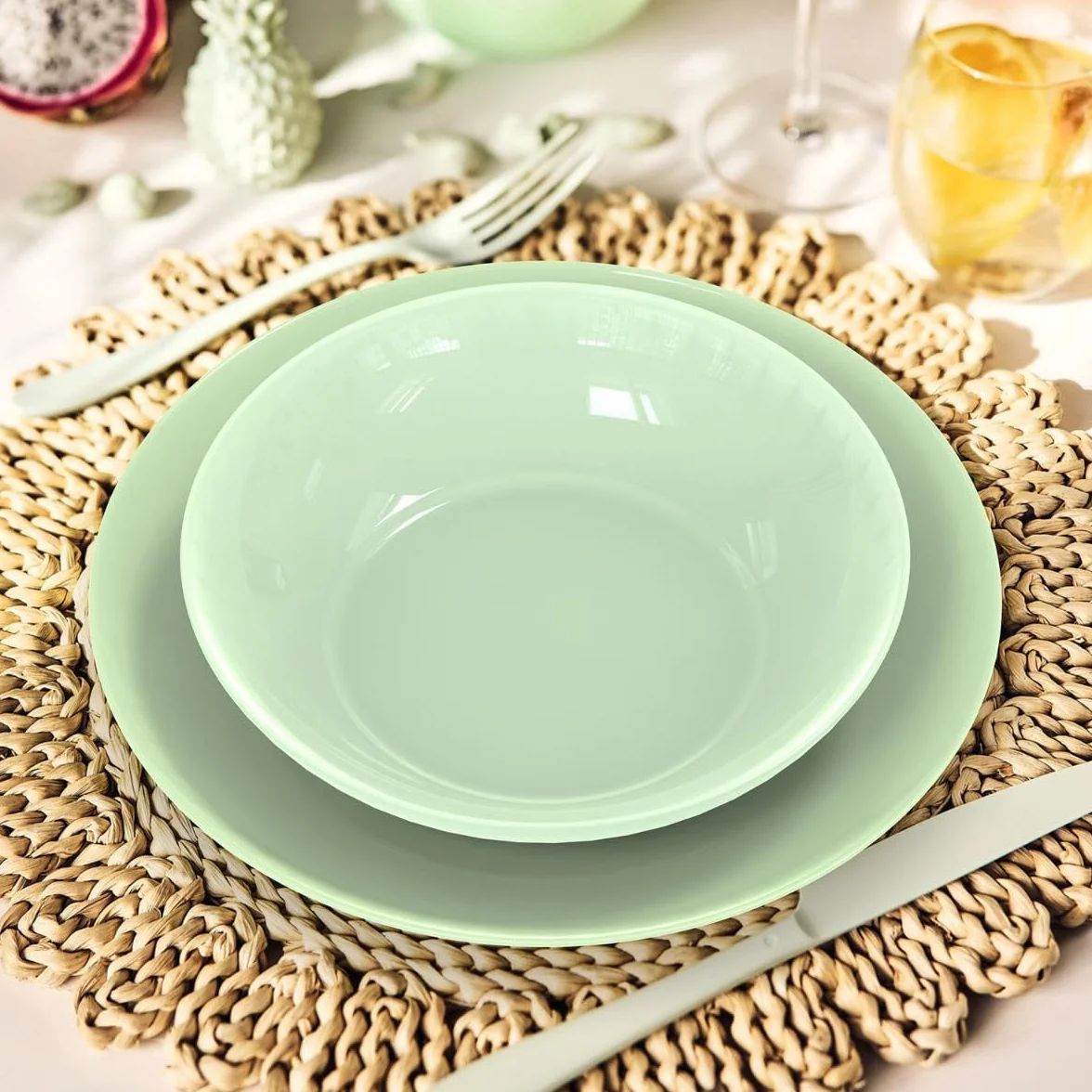 Luminarc Apy Paradise Set da tavola opale 18 pezzi 6 persone impilabile microonde frigorifero