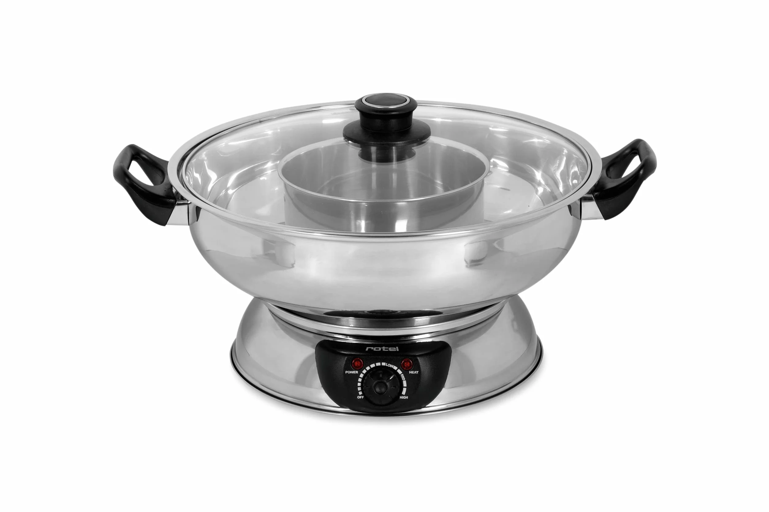 Rotel Mongol Pot 1812CH Fondue 2.5L - Accessorio da Cucina, 6 Persona(e), 2,5 L, Argento, Rotondo, 1600 W, 370 mm