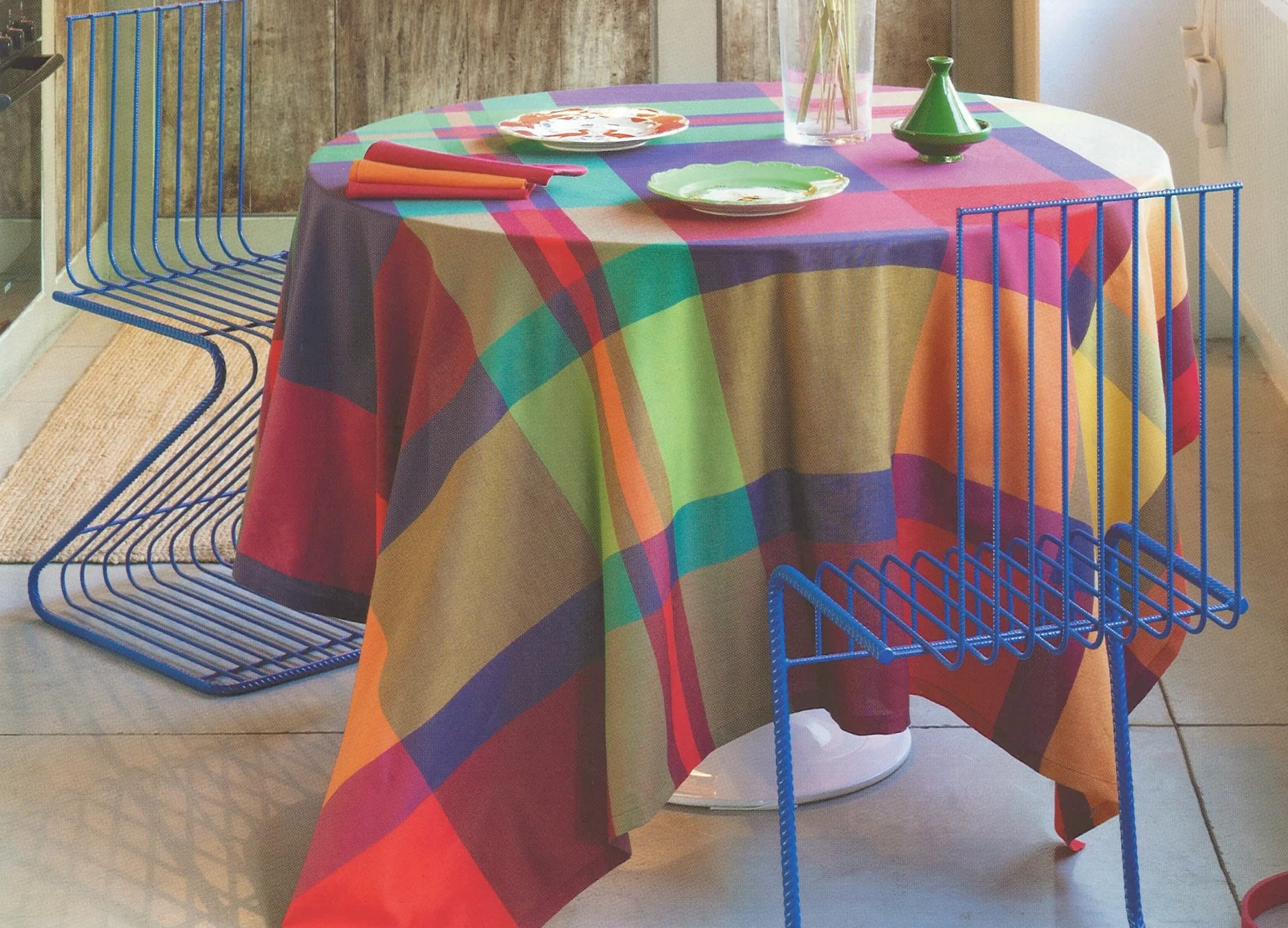 Bossi - Tovaglia in Cotone Pettinato Tinto in Filo Maxi Qualità, Tovaglia da Tavola Rettangolare, Copritavolo Elegante 1381, 12 posti cm 170x270 Made in Italy