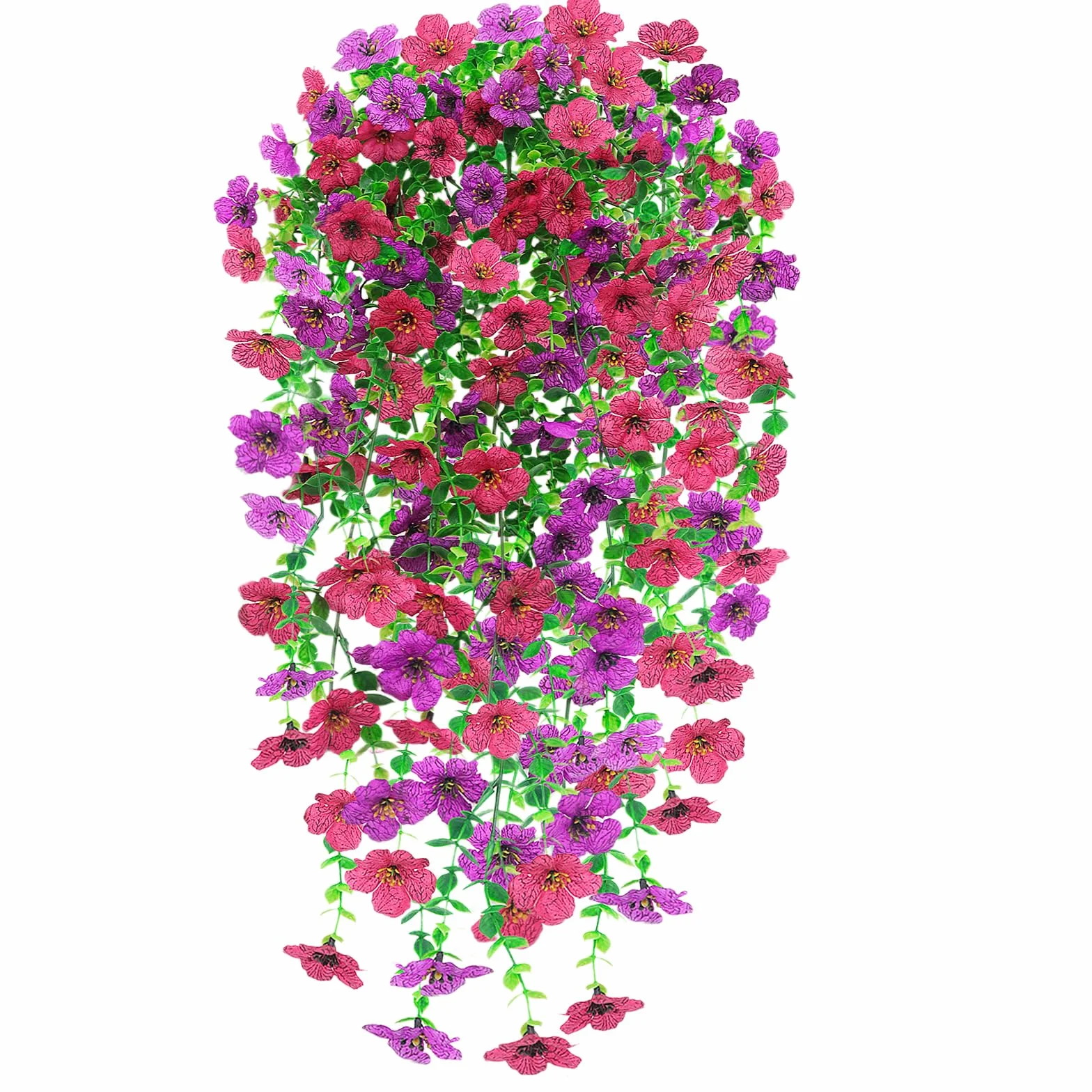 Fiori Finti da Esterno Artificiali Resistenti UV 2 Pezzi Rosa Viola per Giardino Balcone