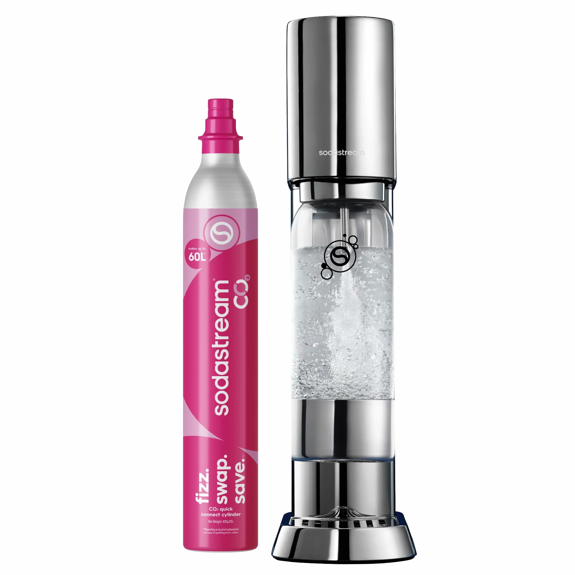 Sodastream Enso Gasatore acciaio inossidabile acqua frizzante Bombola Co2 Bottiglia 1L lavabile lavastoviglie