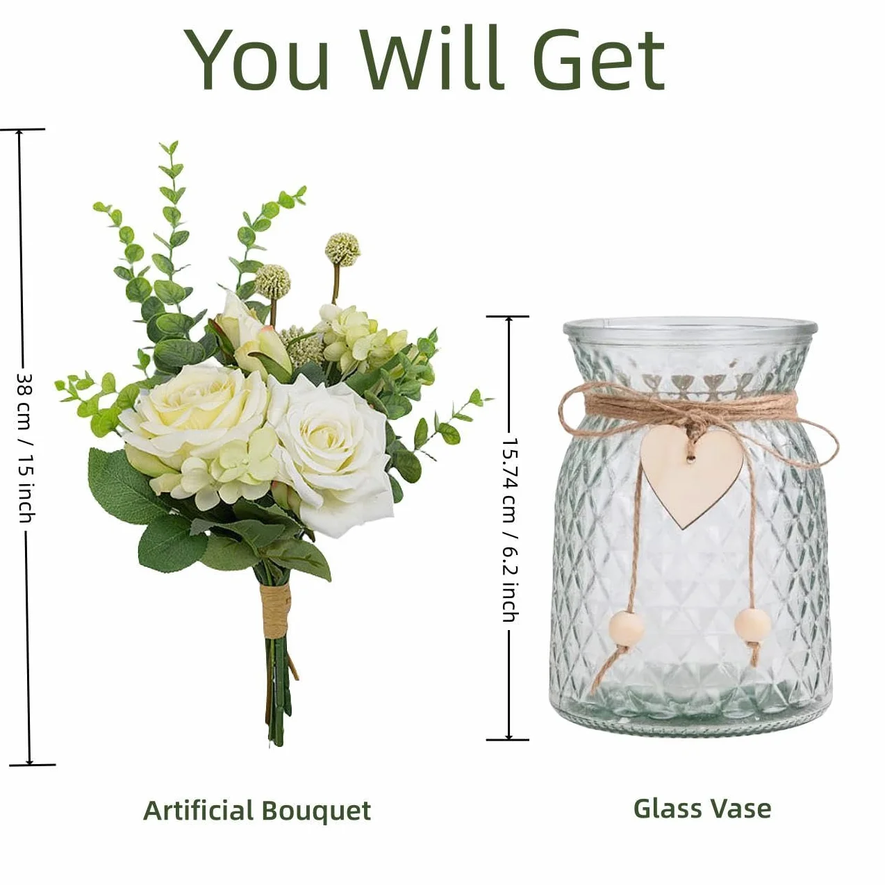 Fiori artificiali con vaso, bouquet di ortensie floreali in finta seta, bouquet di ortensie in vaso, centrotavola per matrimoni, bouquet per feste, ufficio, fattoria, cucina, decorazione per la casa
