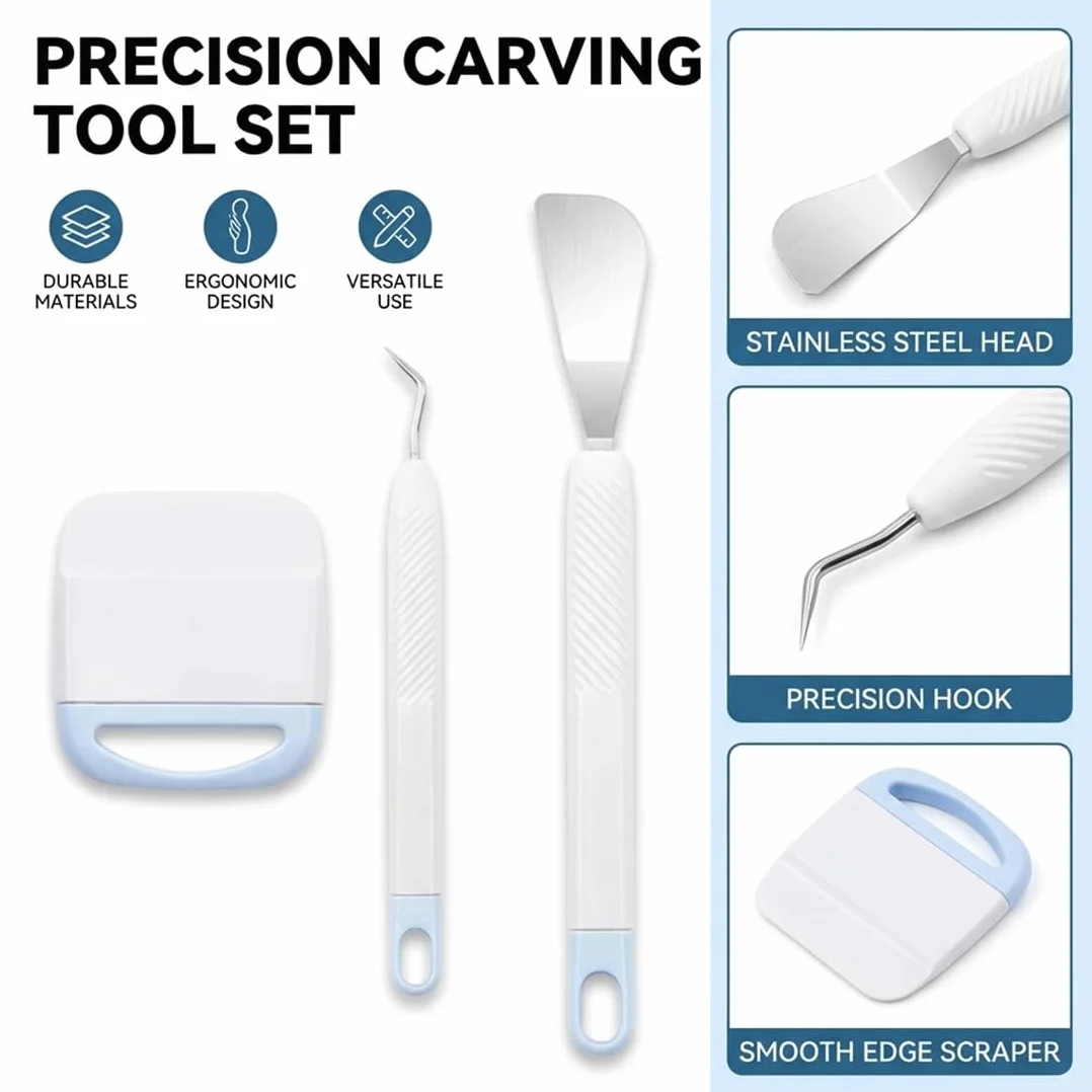 Set di 3 Attrezzi per Incisione e Scrapbooking, Kit DIY per Plotter e Accessori Cricut, Ideale per Silhouette, Embossing e Marcatura
