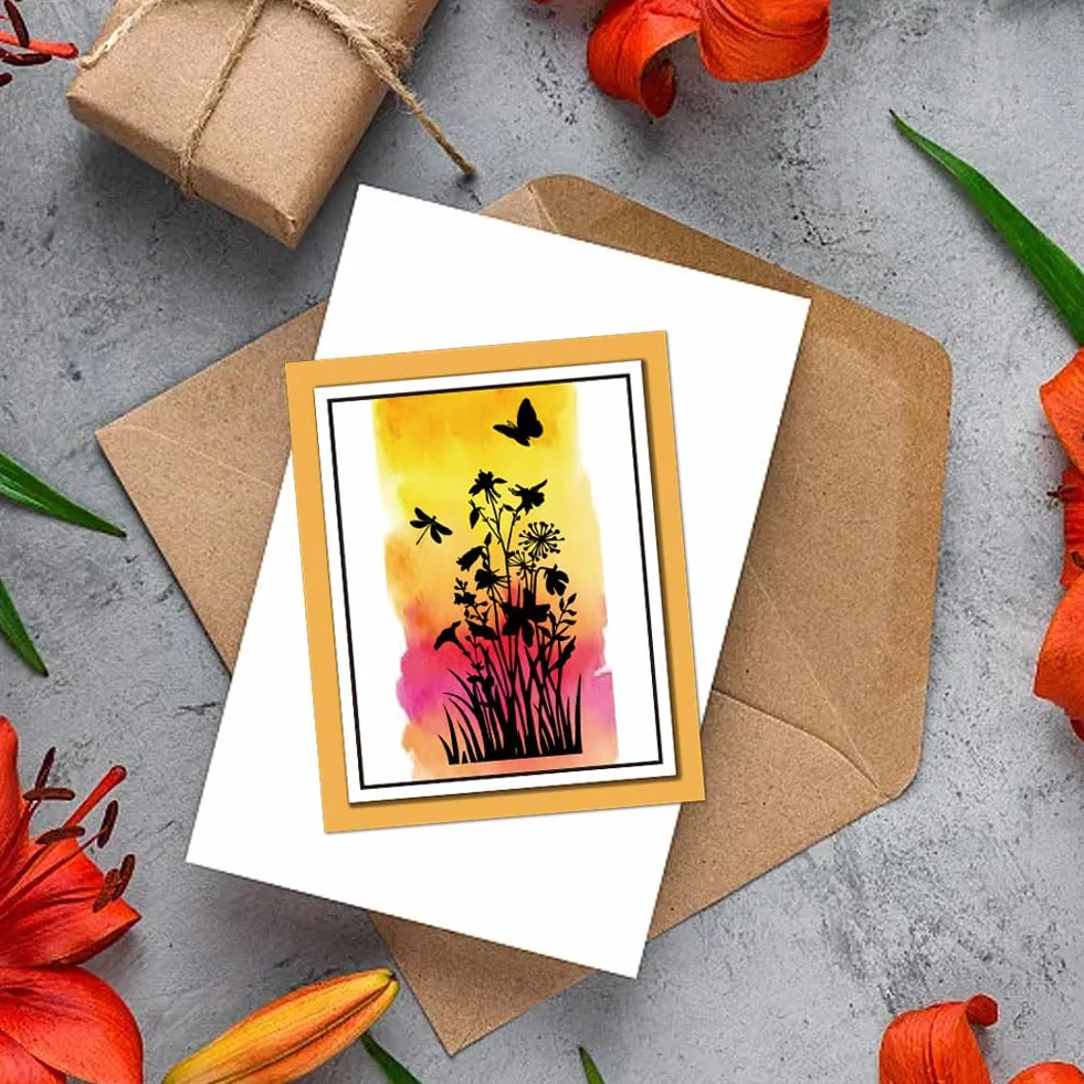 GLOBLELAND Fiori Canne D'Erba Timbri Trasparenti per Fai Da Te Scrapbooking Fiori di Campo Sigilli per Timbri Trasparenti In Silicone 15x15 cm Francobolli Trasparenti per Carte Produzione Diario