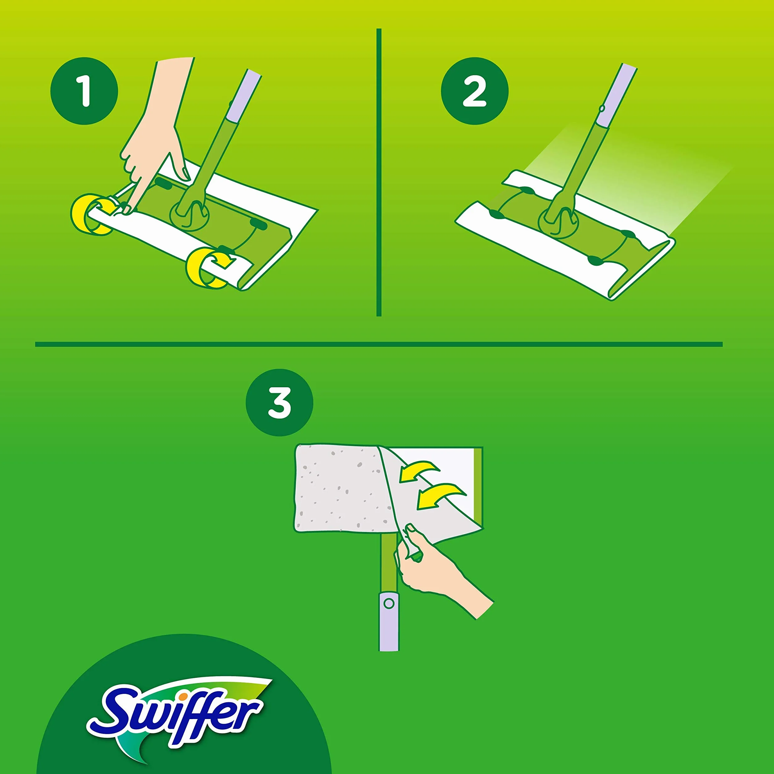 Swiffer Lavapavimenti Cattura Polvere Dry Starter Kit, 1 Scopa, 8 Panni Asciutti