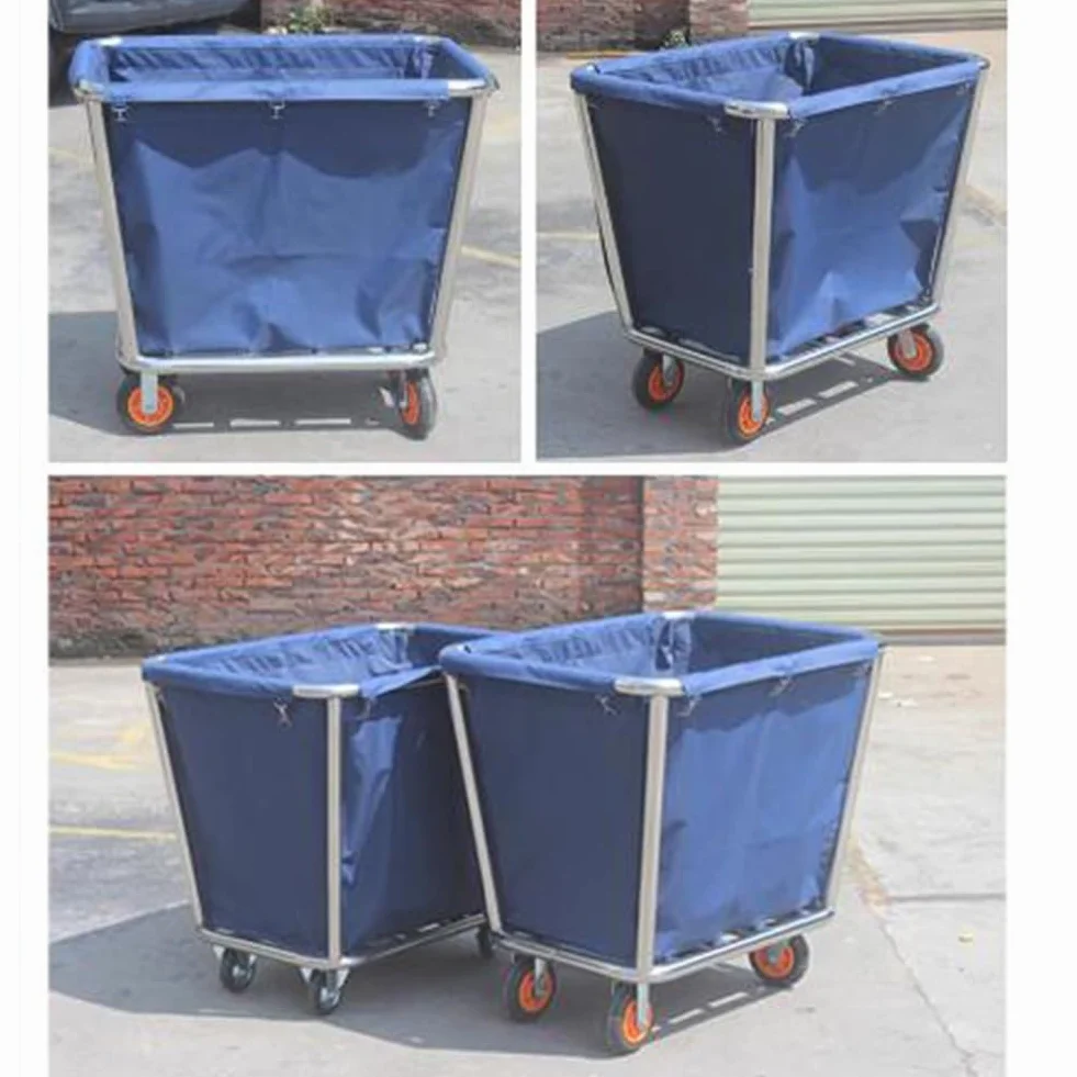 Carrello per Lavanderia, Carrello Per Lavanderia Commerciale Da 1 Confezione Con Ruote, Lavanderia Industriale Con Borsa Oxford Rimovibile E Telaio In Acciaio Per La Casa Di Hotel, Lavanderia