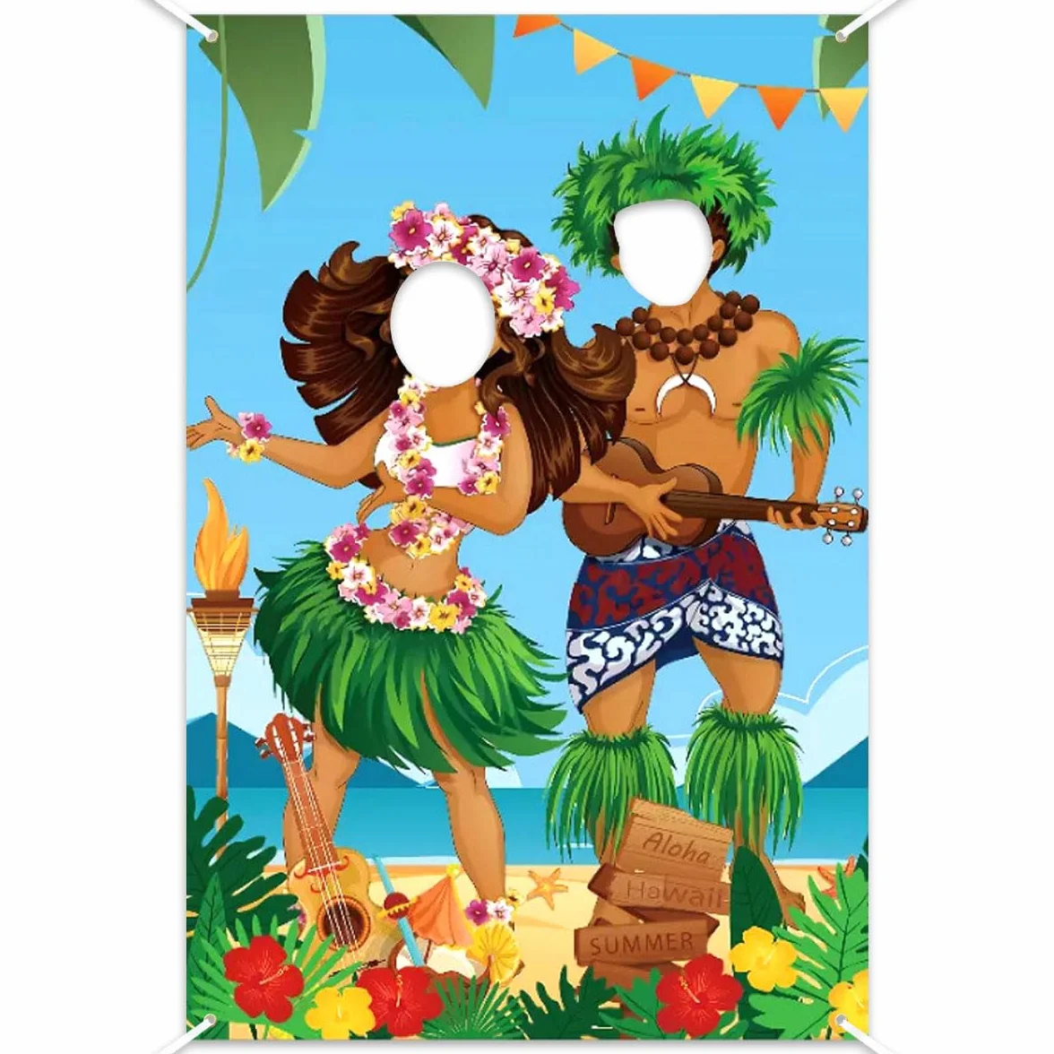 Sfondo Fotografico Festa Hawaiana 180 x 90 cm Hawaii Banner Decorazioni Tropicale