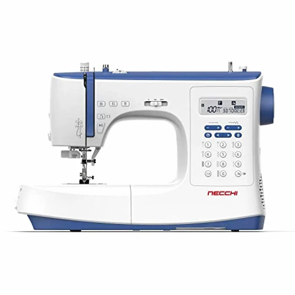 Necchi NC-103D Macchina per Cucire, Interno in pressofusione in Alluminio, scocca in ABS, Blu, Regular