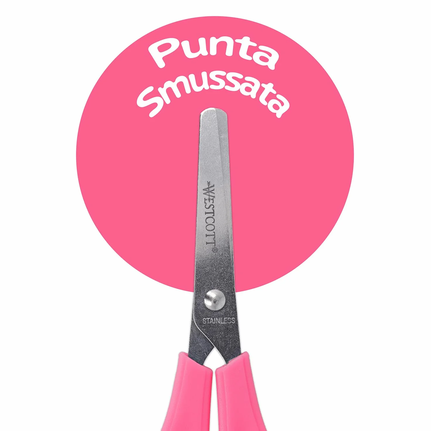 Westcott Forbici per bambini rosa 13 cm (5") punta arrotondata destrimani