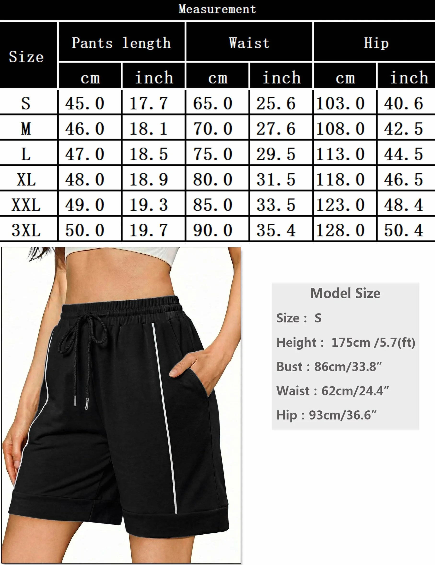 Litherday Pantaloncini Donna Estivi 95% Cotone Shorts Sportivi Larghi con Tasche Vita Alta Traspiranti per Jogging Ciclismo Yoga Fitness Casual S-XXL