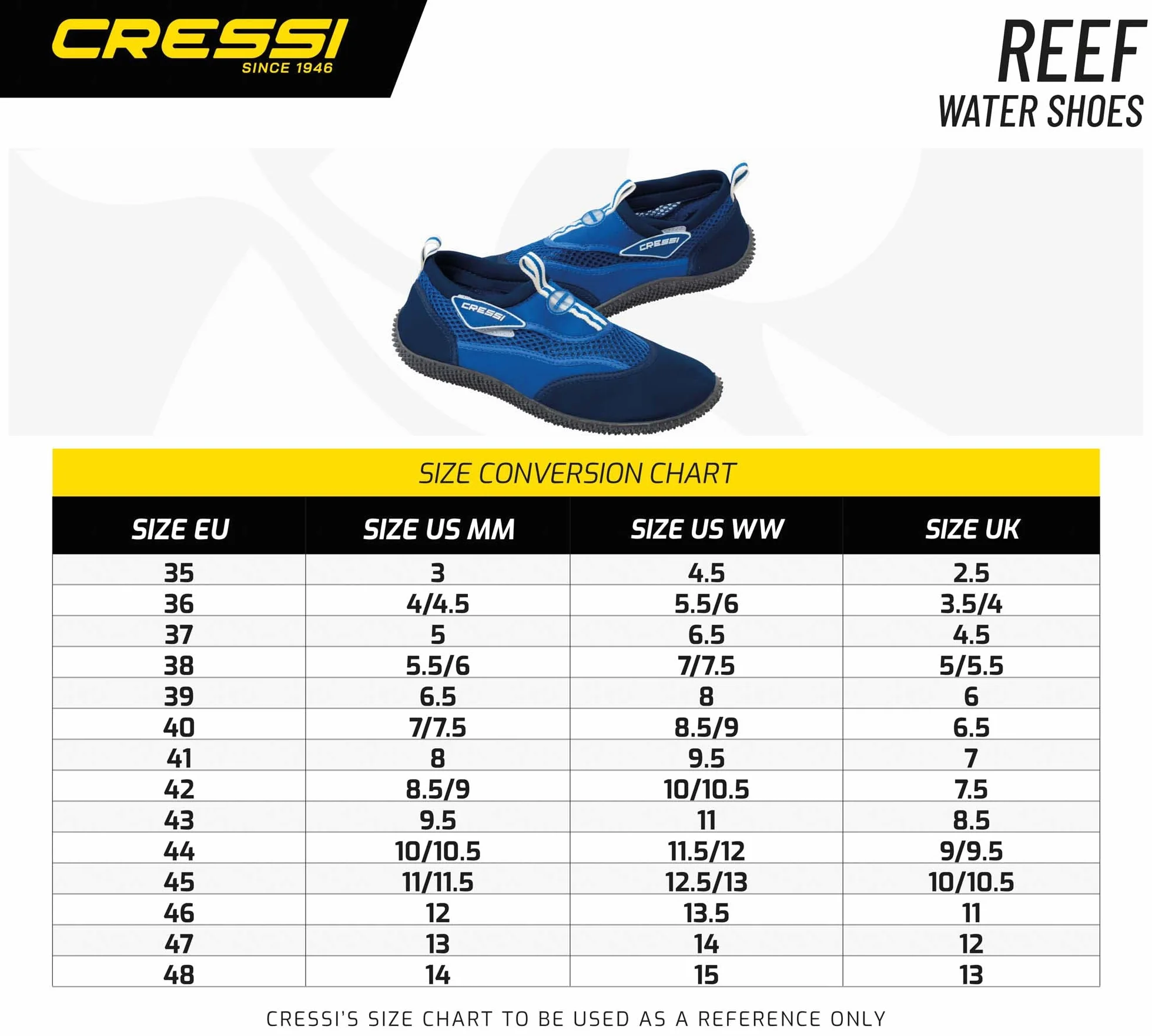 CRESSI Reef Shoes do Sportów Wodnych i Chodzenia po Plaży
