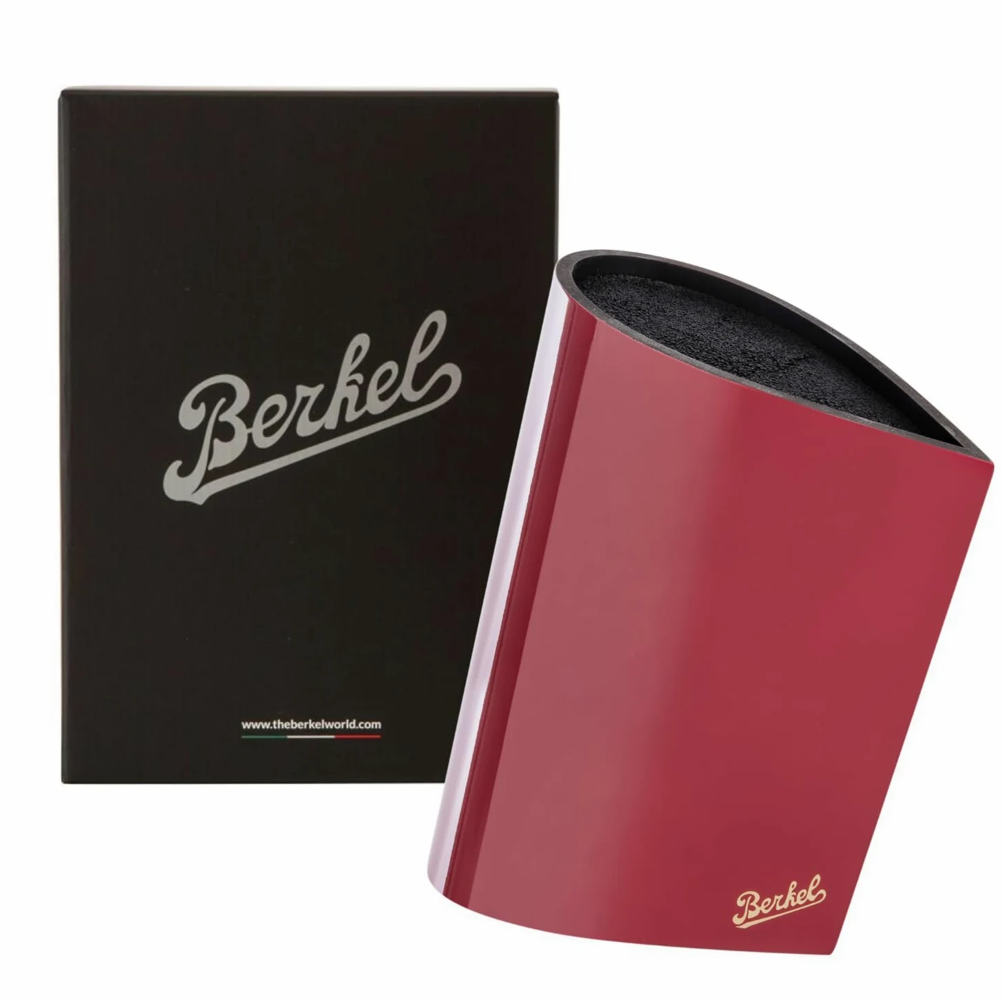 Berkel (Coltelli Made in Maniago) - Linea BAG CEPPO VUOTO Ceppo BAG VUOTO rivestimento Rosso - Confezionato in Elegante Scatola
