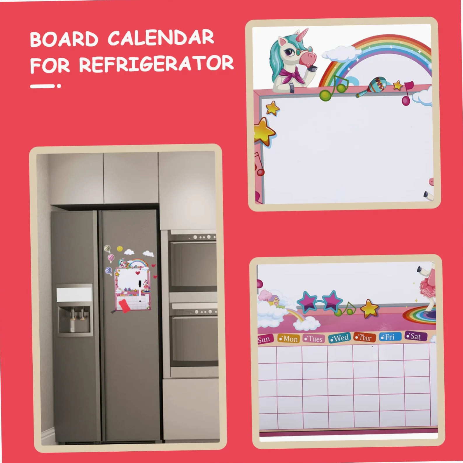 MAGICLULU 5 Set Bloc Notes Lavagna Da Cucina Adesivi Del Programma Di Pianificazione Adesivo Magnetico Mini Lavagna Bianca Frigo Magneti Mini Frigo Per Bambini Colorful Magnete in Gomma
