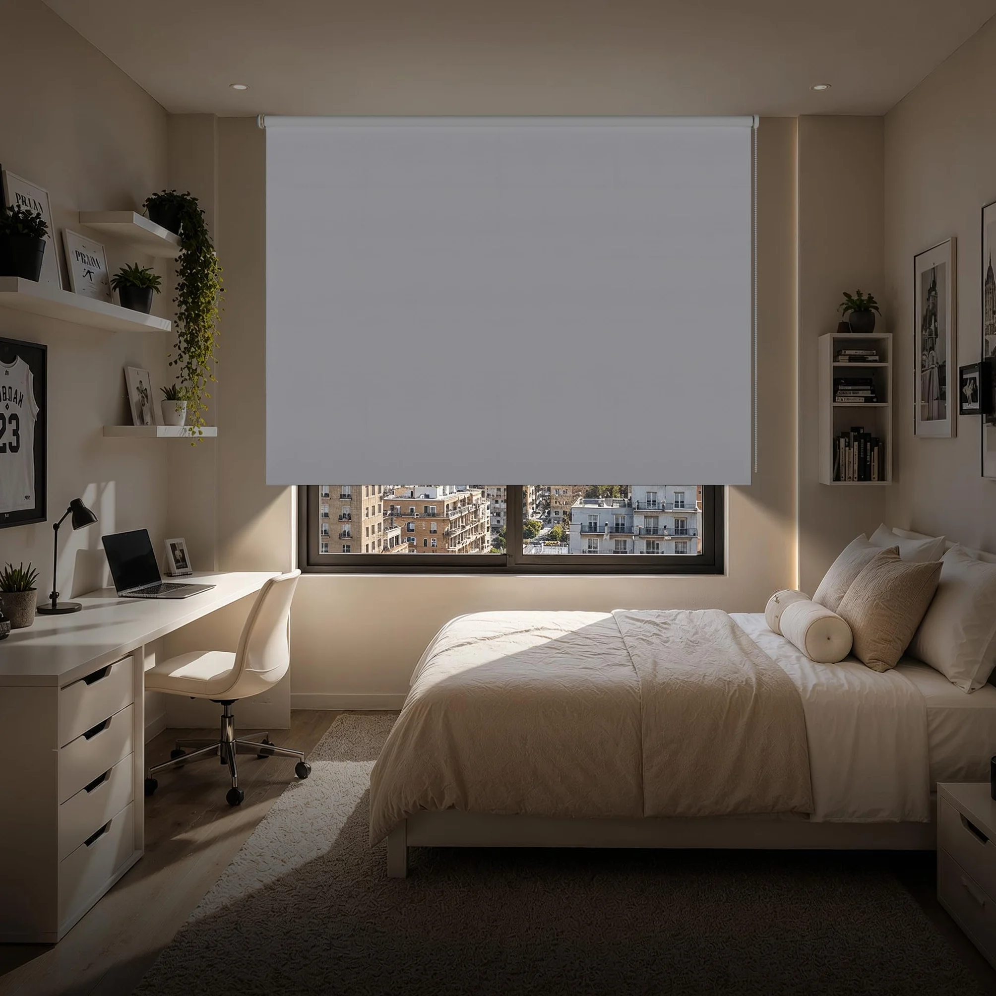 STORESDECO Tenda a rullo oscurante termica Bianco 200x250 cm