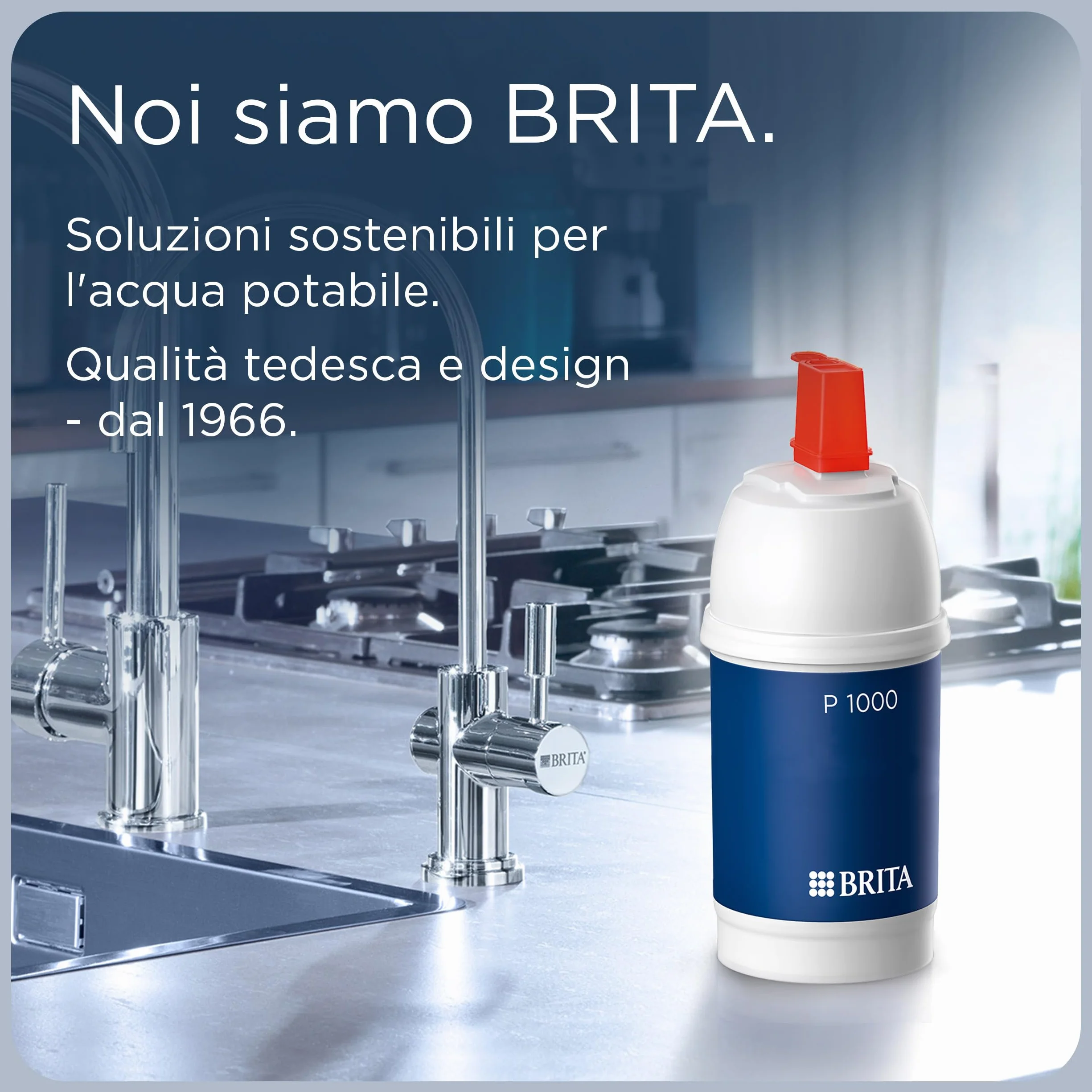 BRITA filtro P1000 per sistema filtrante mypure P1, 1200 l / 12 mesi - riduce calcare, metalli, cloro