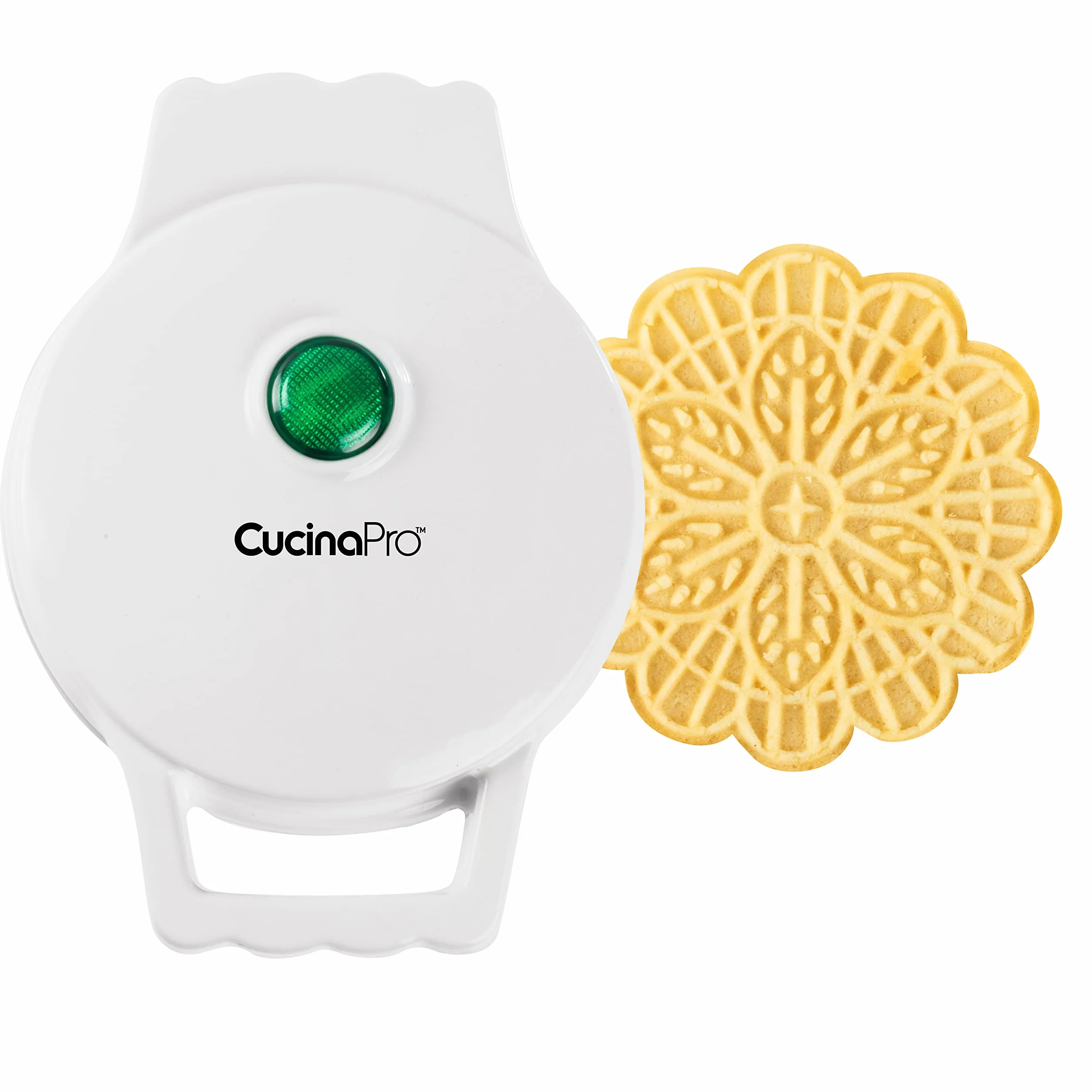Mini macchina elettrica per pizza – produce 1 piccolo waffle tradizionale italiano da 10,2 cm in pochi minuti – Pressa in ferro antiaderente con guida alle ricette – Dolci o regalo da