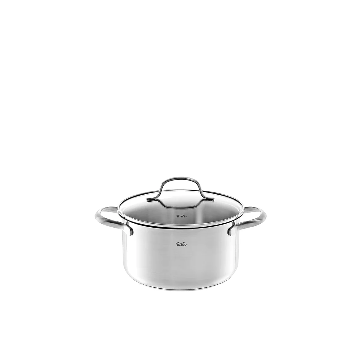 Fissler San Francisco - Set di pentole in acciaio inox, 3 pezzi, coperchi in vetro, compatibile induzione (2 pentole, 1 casseruola)