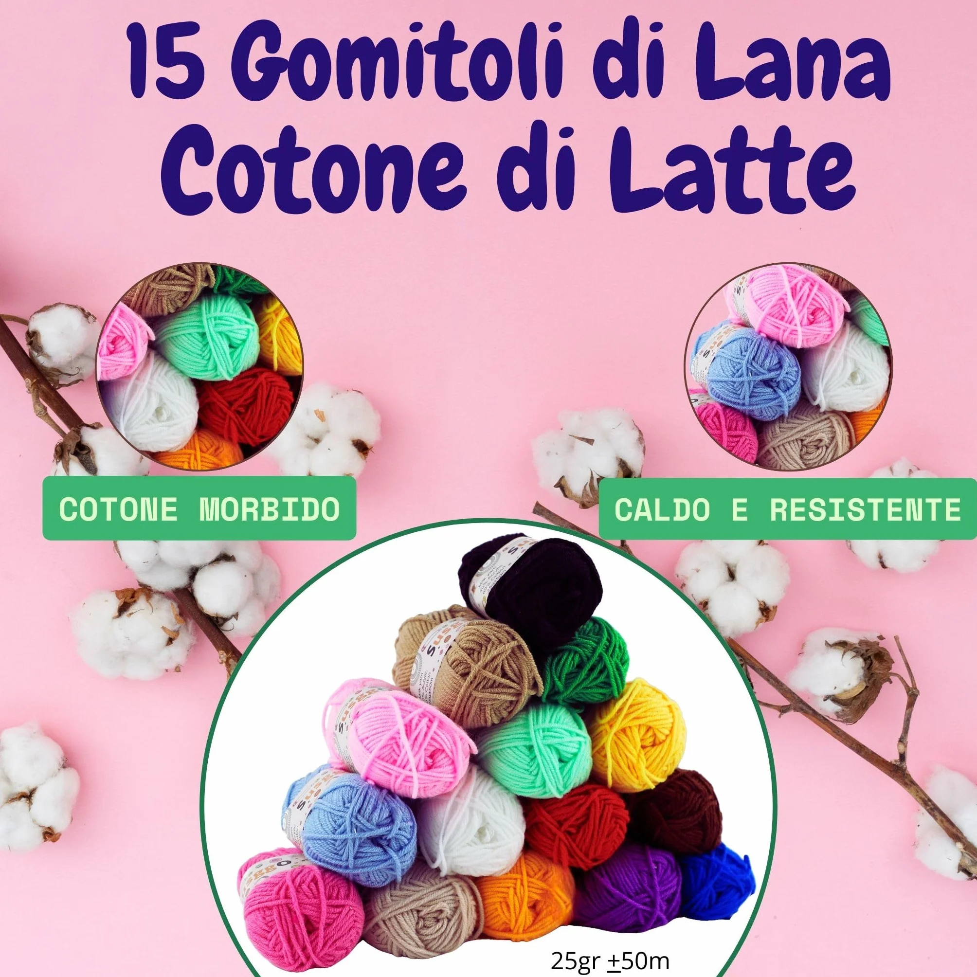 Set Uncinetto Completo 73 Pezzi Kit Uncinetto Principianti Amigurumi - Gomitoli Cotone, Aghi, Accessori, Manuale, Borsa