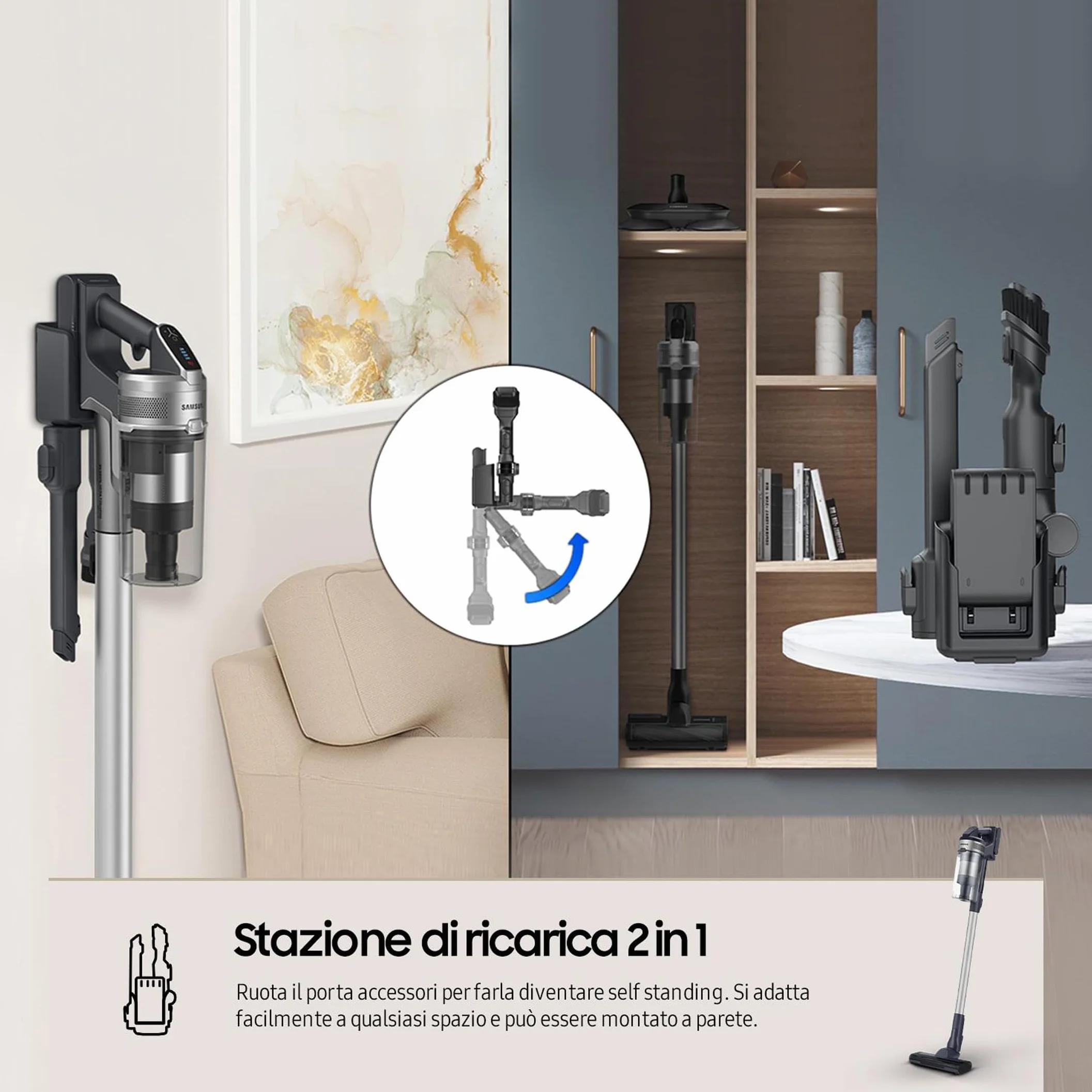 Samsung Scopa Elettrica VS15A60AGR5/WA Jet 65 Pet, 150W, Bezprzewodowy, 40 Min Autonomia