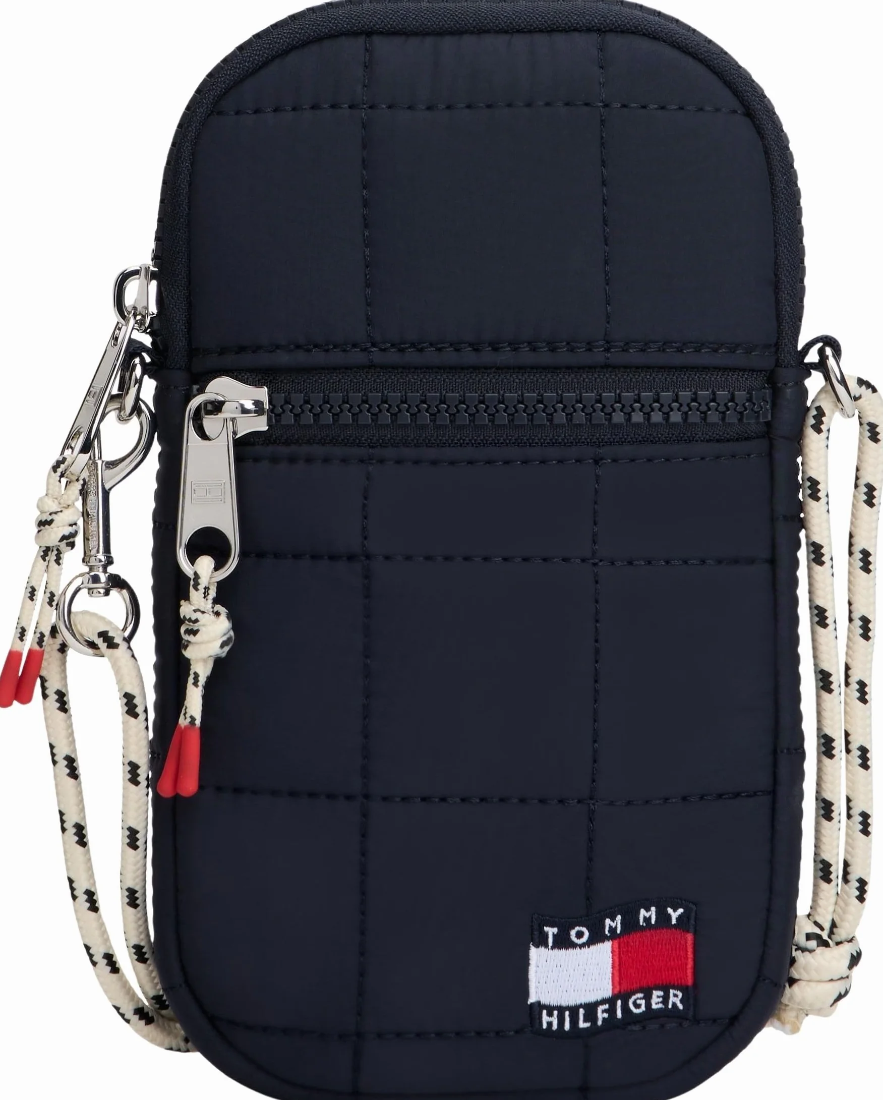 Tommy Hilfiger Wavy Flag Quilted Phone Bag Ka0ka00039, Borse a Mano Unisex-Bambini e Ragazzi, Blue (Space Blue), Taglia Unica