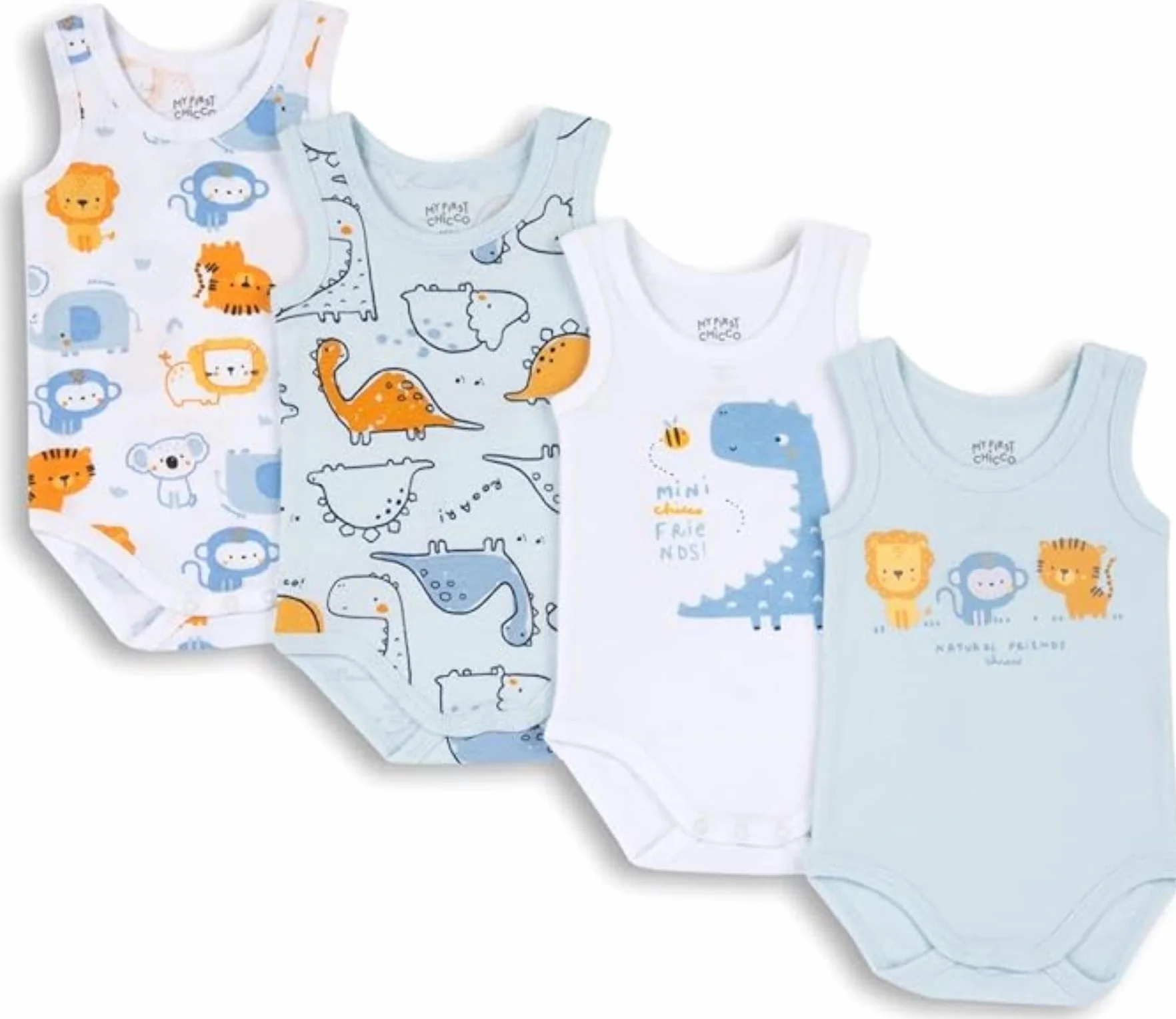 Chicco Body Neonato e Neonata Set di 5 Body a Maniche Corte 100% Cotone Unisex 0-24 Mesi
